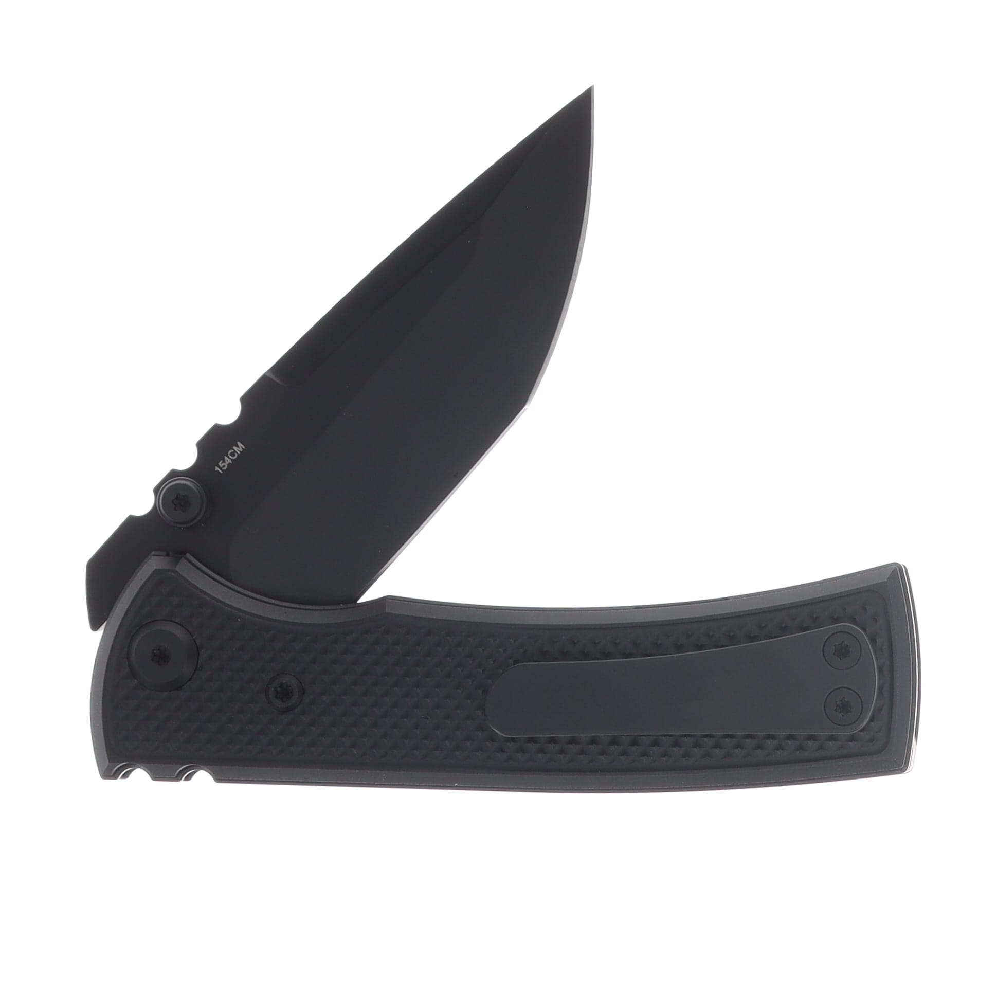 Chaves Blue Label Redencion Street Linerlock Folder Aluminum Knurled SW Black PVD Black TI Black Tanto CK-1B2-2C9A-2D1-BL View 4