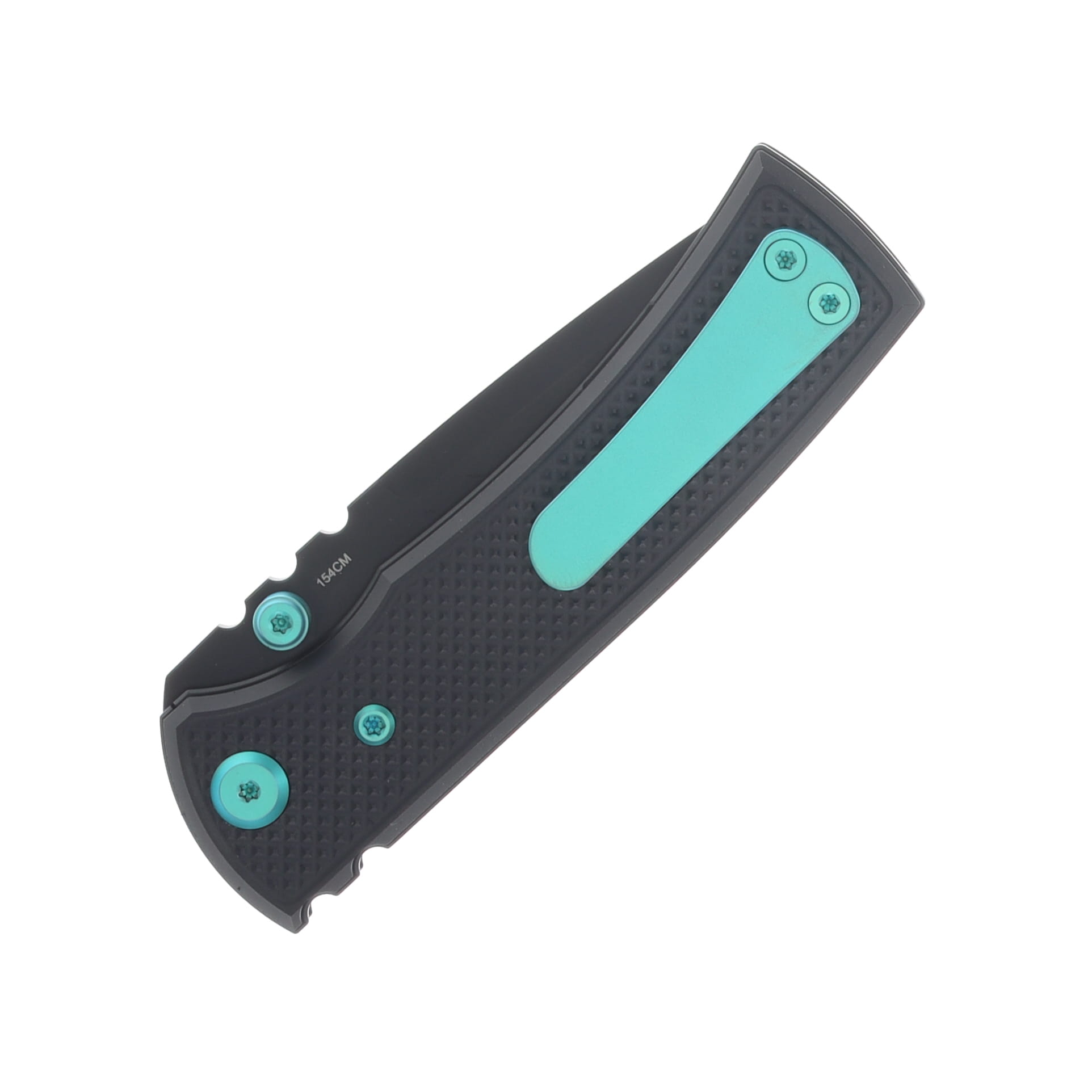Chaves Blue Label Redencion Street Linerlock Folder Aluminum Knurled SW Black PVD Green TI Black Tanto CK-1B2-2C9A-2D1-GR View 6