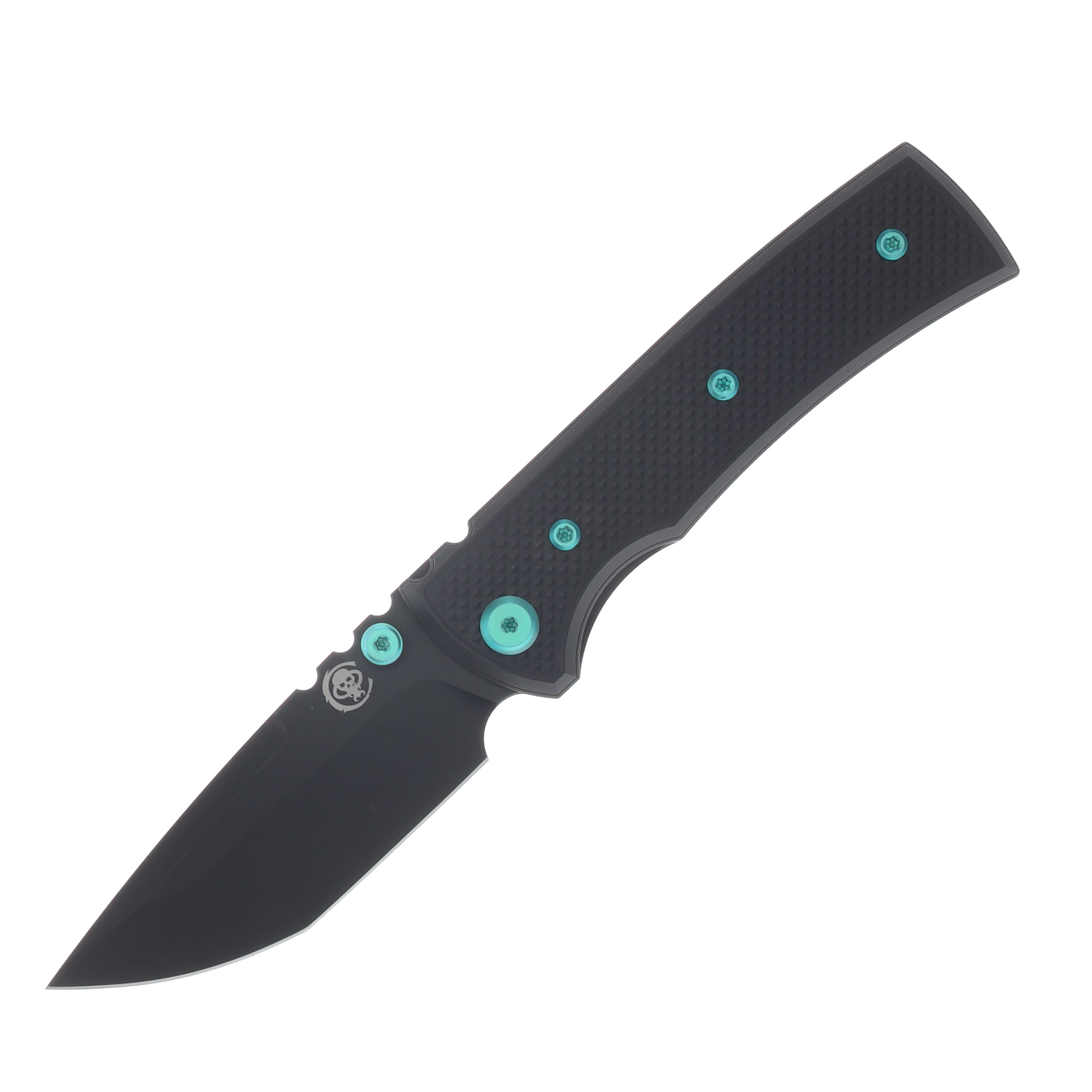 Chaves Blue Label Redencion Street Linerlock Folder Aluminum Knurled SW Black PVD Green TI Black Tanto CK-1B2-2C9A-2D1-GR View 1