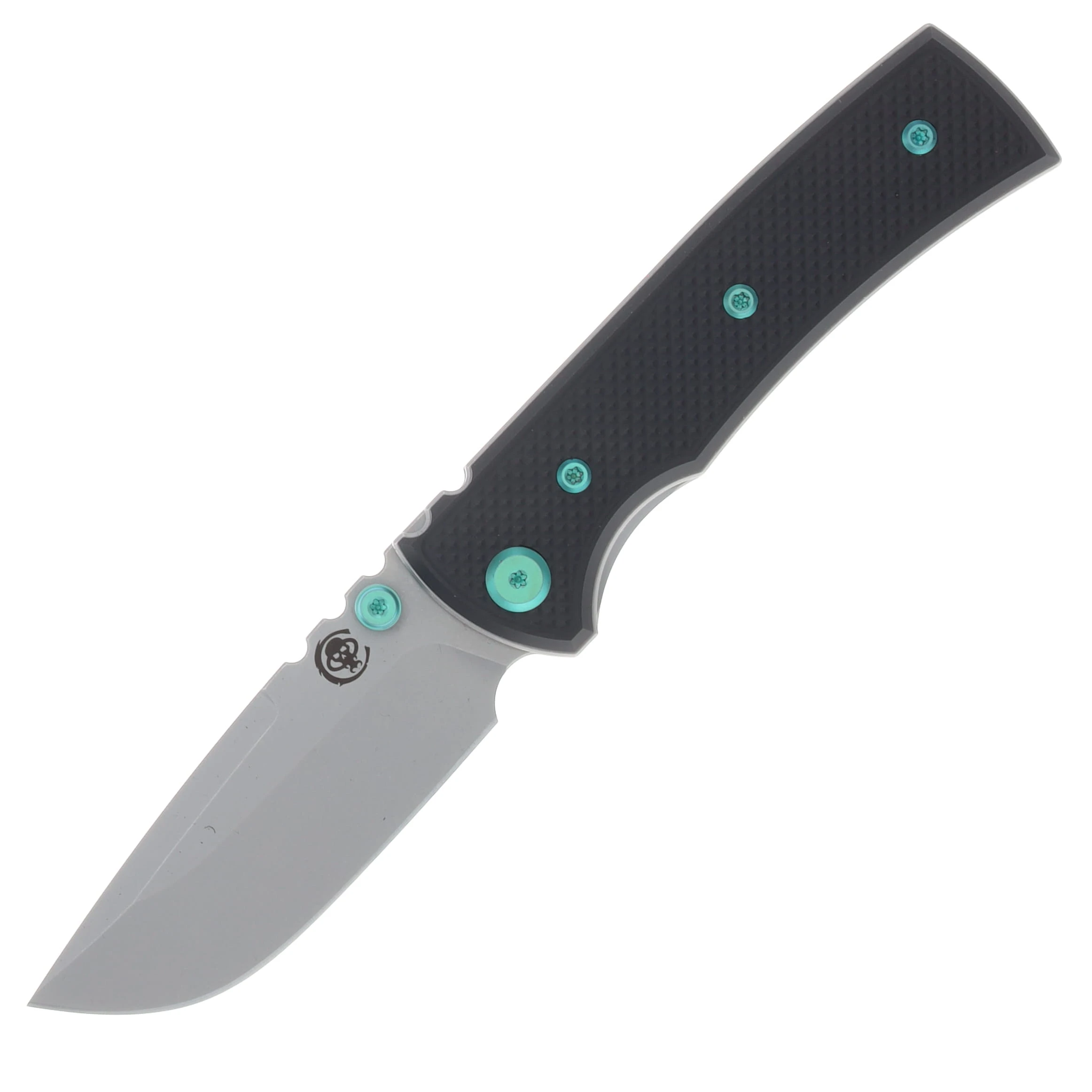 Chaves Blue Label Redencion Street Linerlock Folder Aluminum Knurled Black PVD Green TI SW DP View 1
