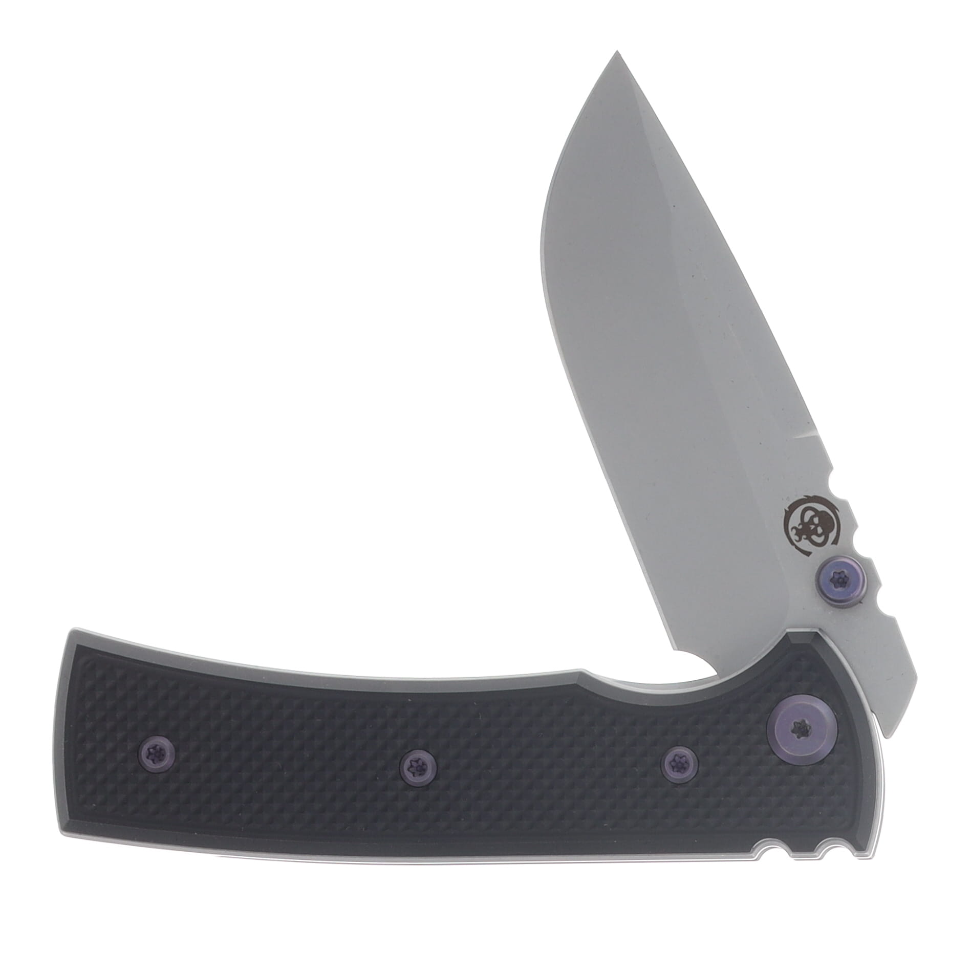 Chaves Blue Label Redencion Street Linerlock Folder Aluminum Knurled Black PVD Purple TI SW DP CK-1B2-1B9A-2D1-PRP View 3