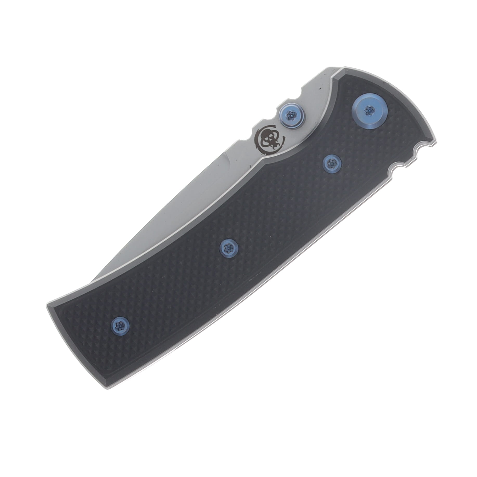 Chaves Blue Label Redencion Street Linerlock Folder Aluminum Knurled SW Black PVD Blue TI SW Tanto CK-1B2-2B9A-2D1-BLUE View 5