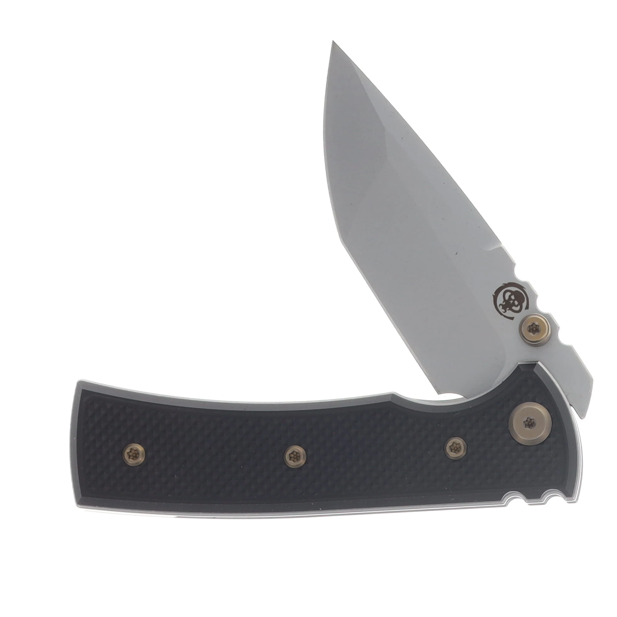 Chaves Blue Label Redencion Street Linerlock Folder Aluminum Knurled SW Black PVD Bronze TI SW Tanto CK-1B2-2B9A-2D1-BR View 3