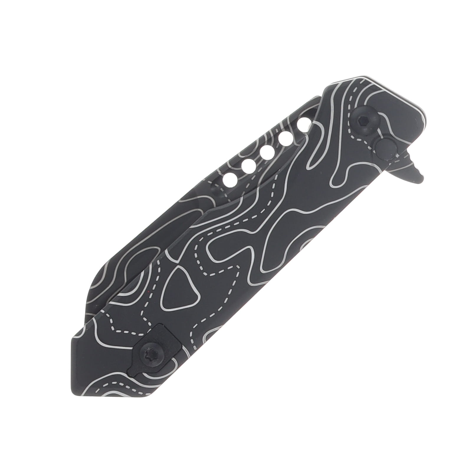 Heretic Jinn Manual Folder DLC with Full Topo Finish and Black Tactical Hardware H213-TOPO View 5