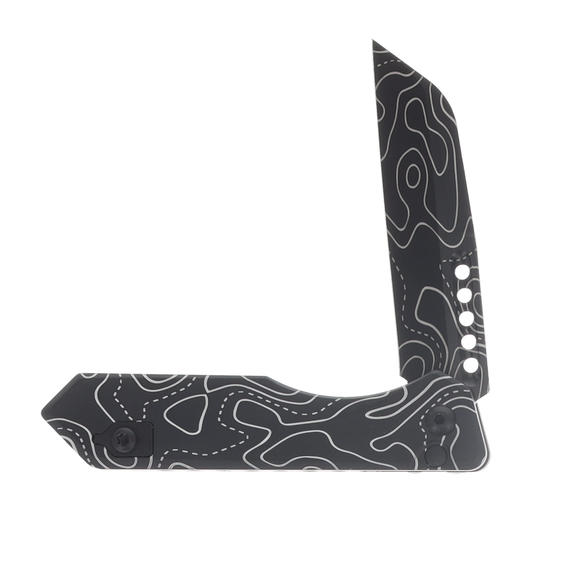 Heretic Jinn Manual Folder DLC with Full Topo Finish and Black Tactical Hardware H213-TOPO View 3