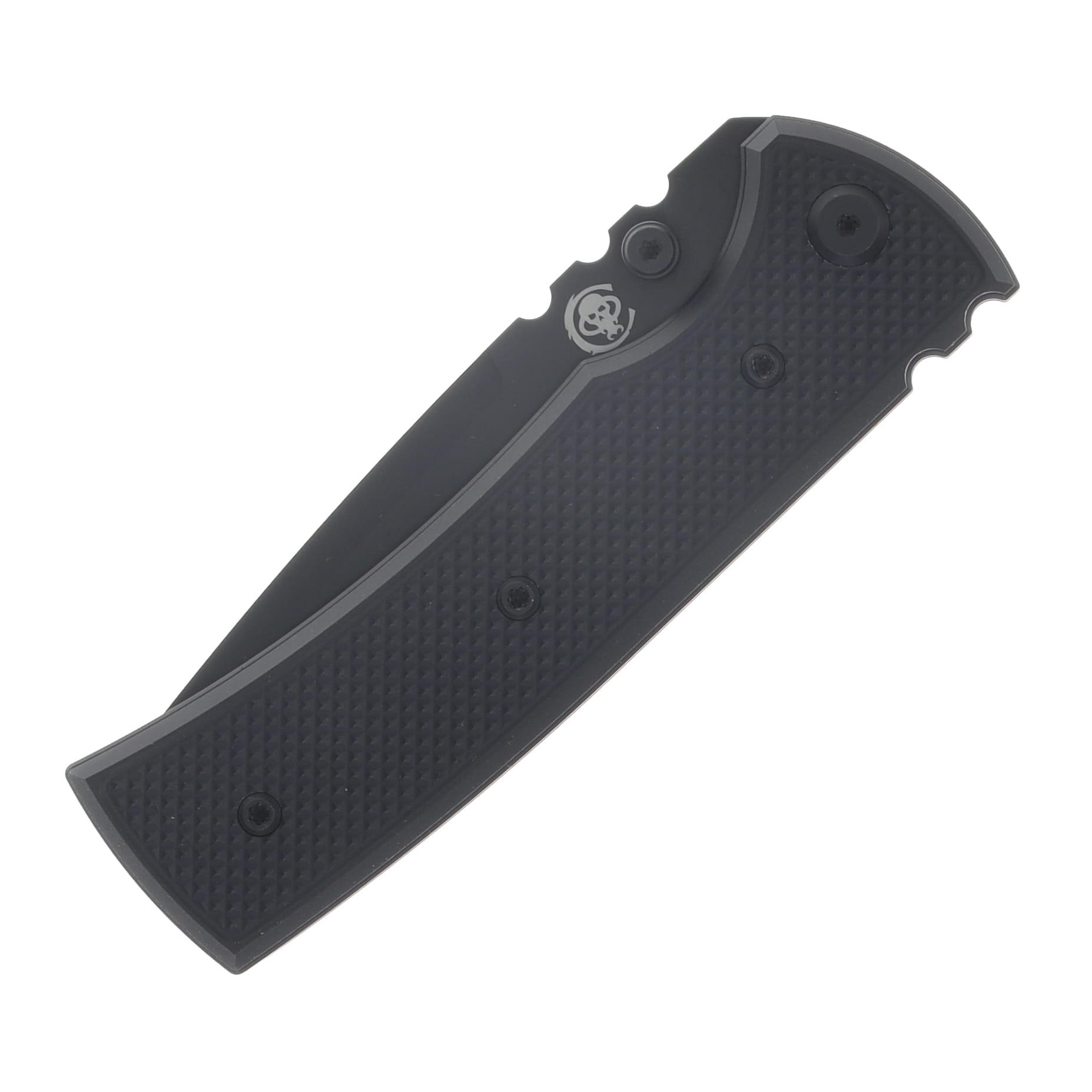 Chaves Blue Label Redencion Street Linerlock Folding Knife Stonewash PVD Tanto/Knurled Blackout Aluminum CK-1A2-2C9A-2D1-BL View 6