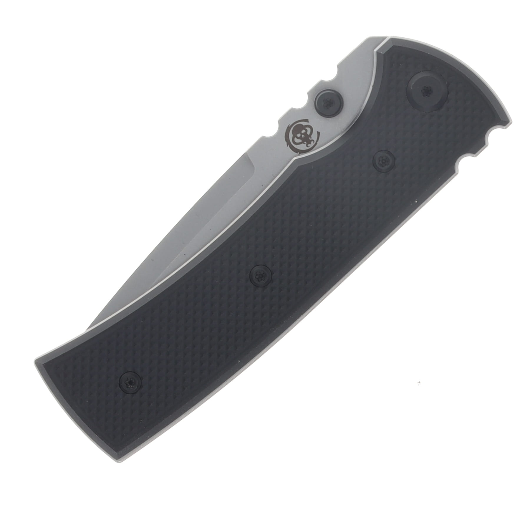 Chaves Blue Label Redencion Street Linerlock Folding Knife Stonewash Drop Point/Knurled Black with Blue Accents View 5