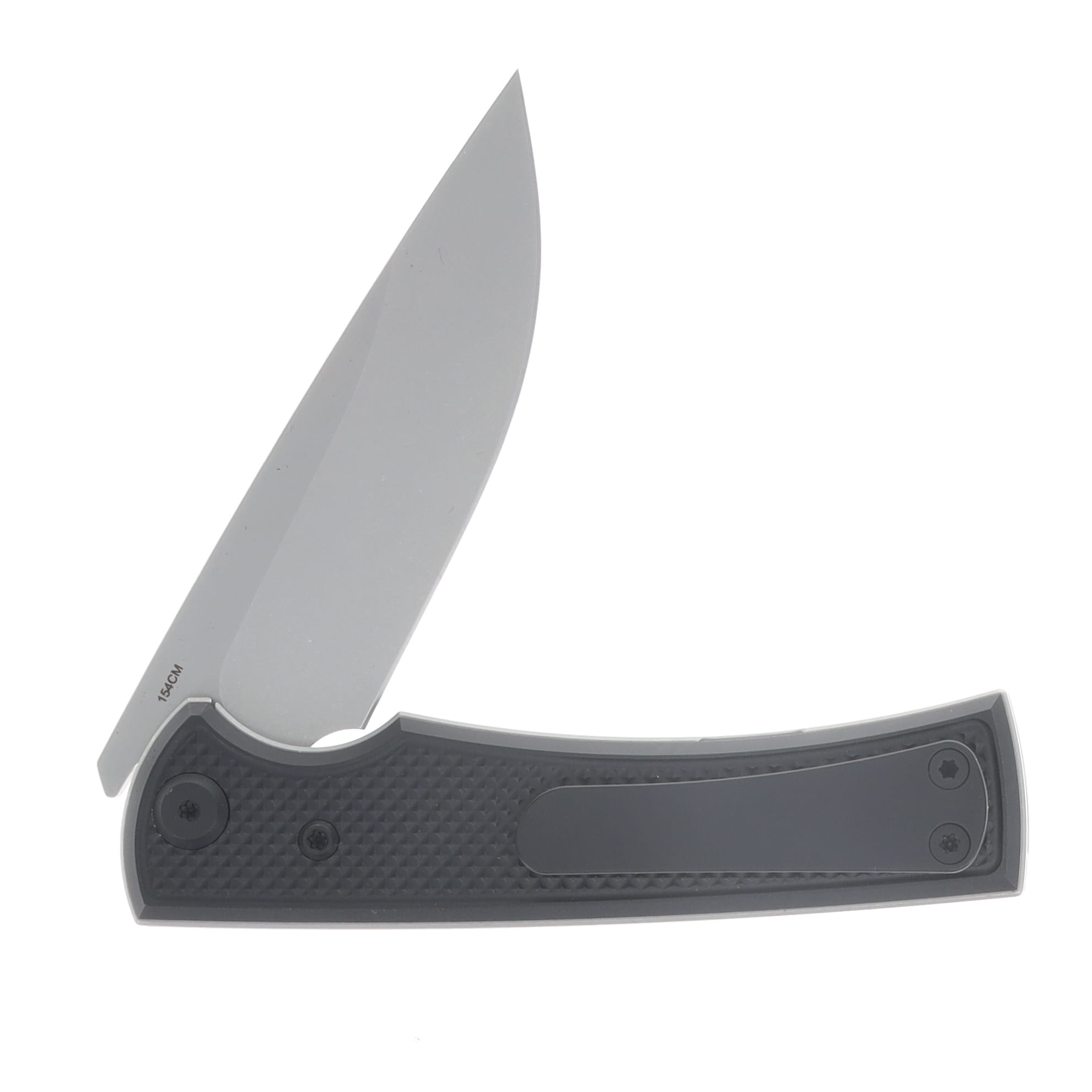 Chaves Blue Label Liberation Street Linerlock Folding Knife Stonewash Drop Point/Knurled Blackout Aluminum CK-2B2-1B9A-2D1-BL View 4