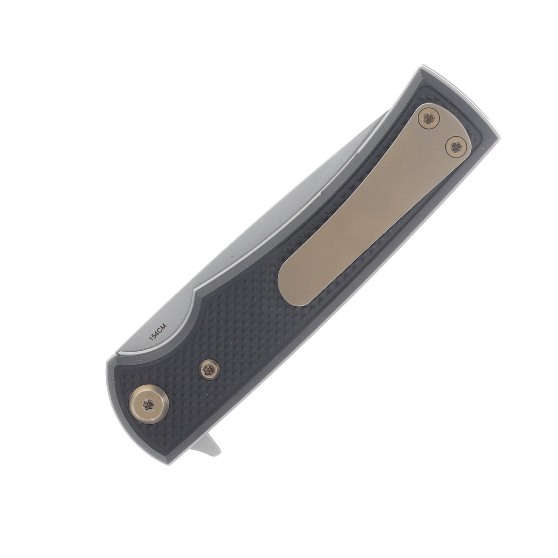 Chaves Blue Label Liberation Street Linerlock Folding Knife Stonewash Drop Point/Knurled Black with Bronze Accents CK-2B2-1B9A-2D1-BR View 5