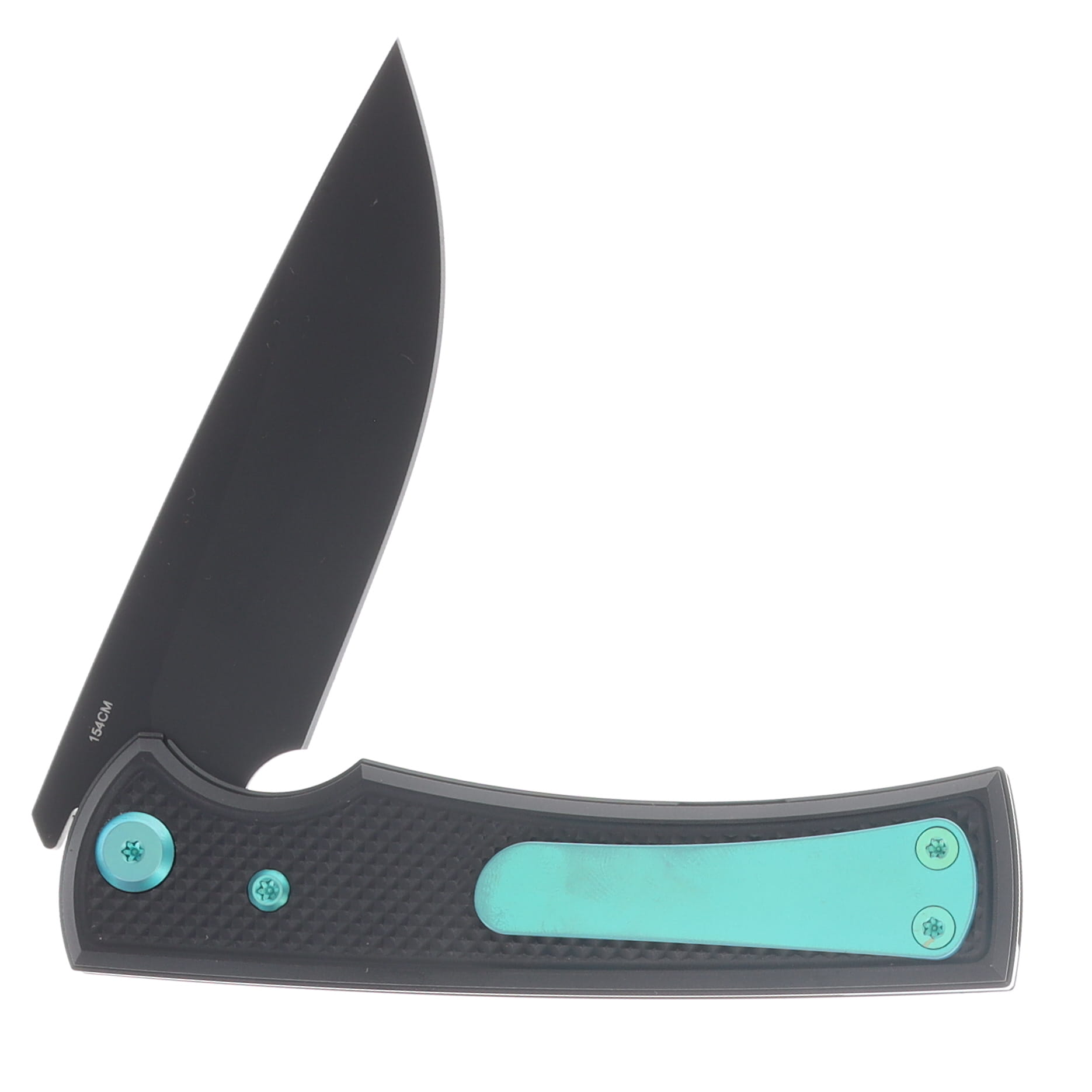 Chaves Blue Label Liberation Street Linerlock Folding Knife Stonewash Drop Point/Knurled Black with Green Accents CK-2B2-1B9A-2D1-GR View 4