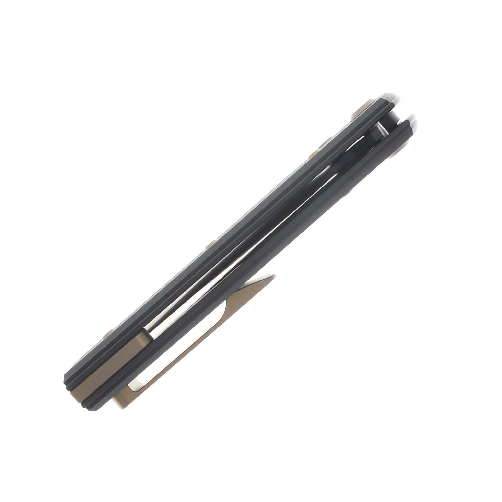 Chaves Blue Label Liberation 229 Linerlock Folder Aluminum Knurled Black PVD Bronze TI Black DP CK-2A2-1C9A-2D1-BR View 7