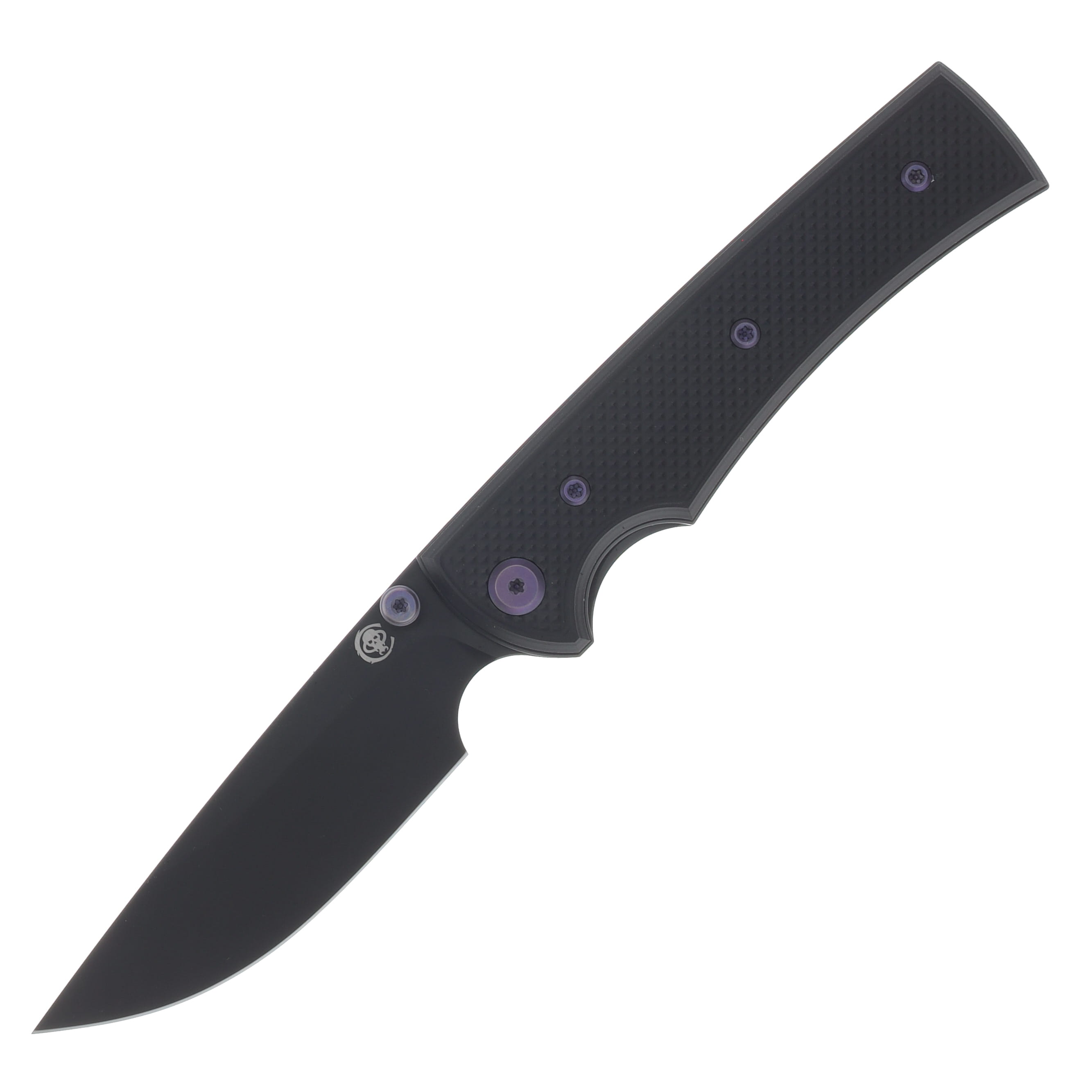 Chaves Blue Label Liberation 229 Linerlock Folder Aluminum Knurled Black PVD Purple TI Black DP CK-2A2-1C9A-2D1-PRP View 1