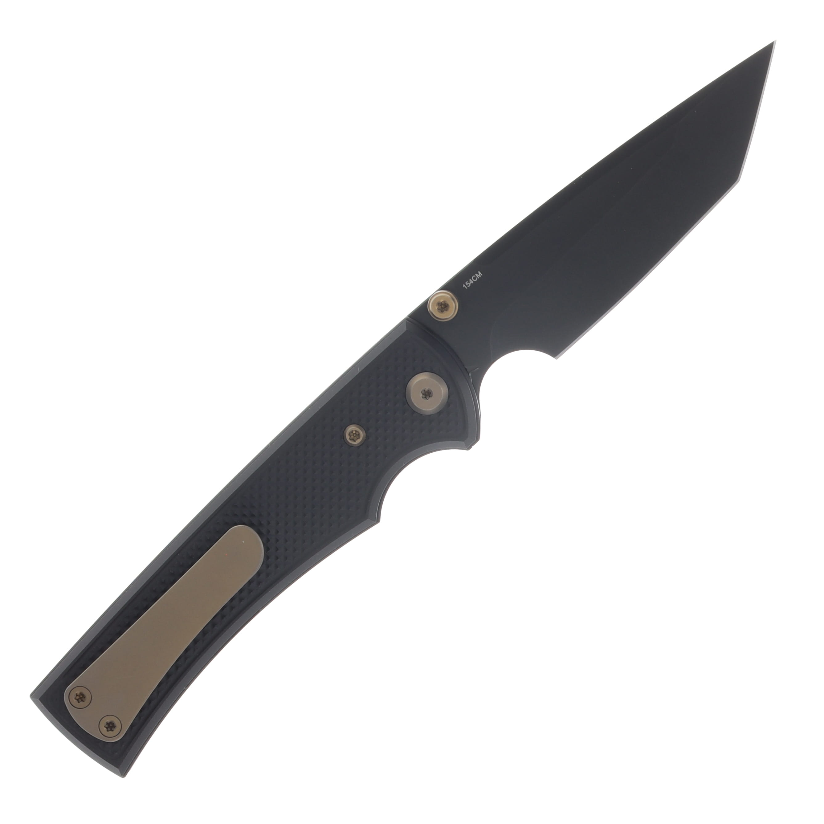 Chaves Blue Label Liberation 229 Linerlock Folder Aluminum Knurled Black SW PVD Bronze TI Black Tanto CK-2A2-2C9A-2D1-BR View 2