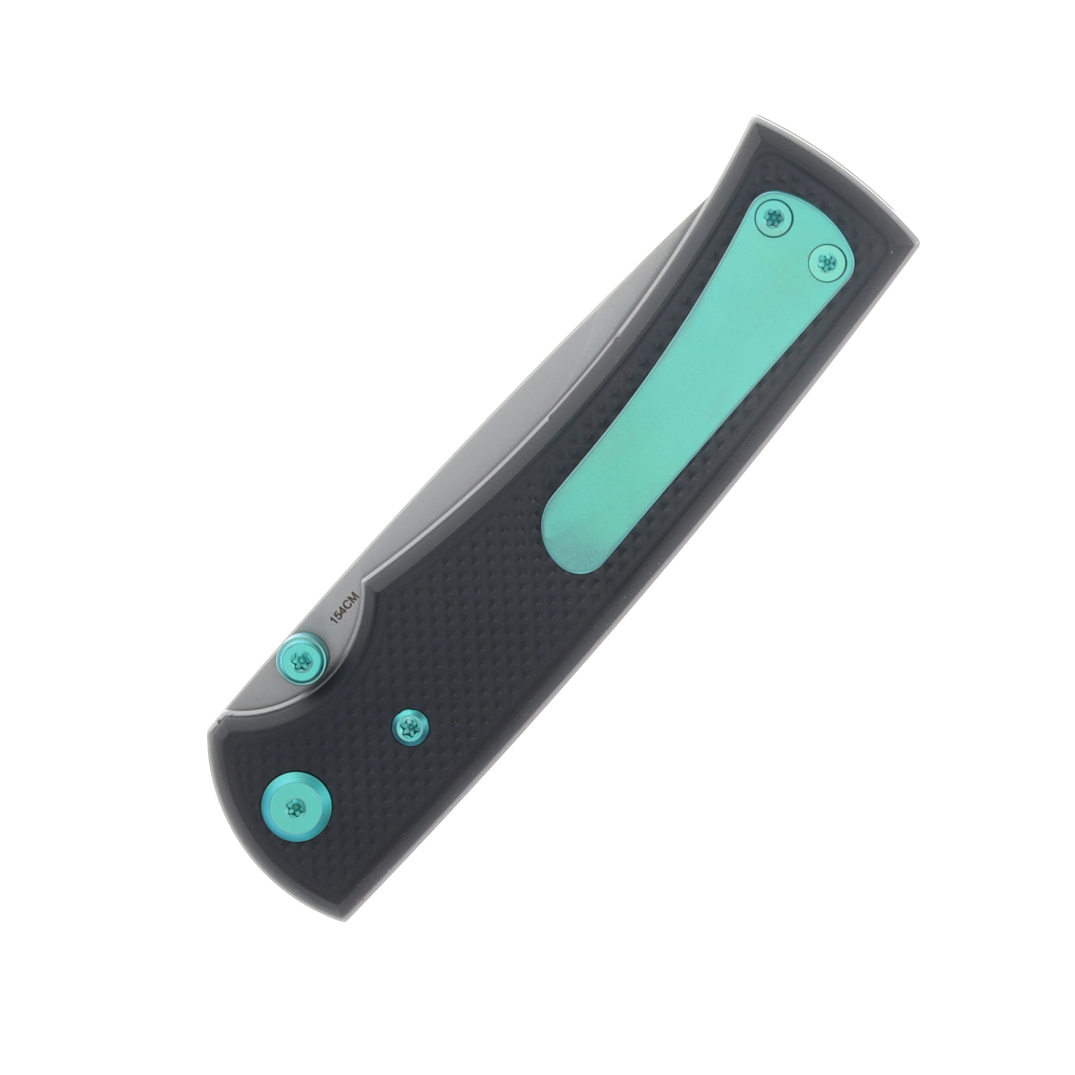 Chaves Blue Label Liberation 229 Linerlock Folder Aluminum Knurled Black PVD Green TI SW DP CK-2A2-1B9A-2D1-GR View 6