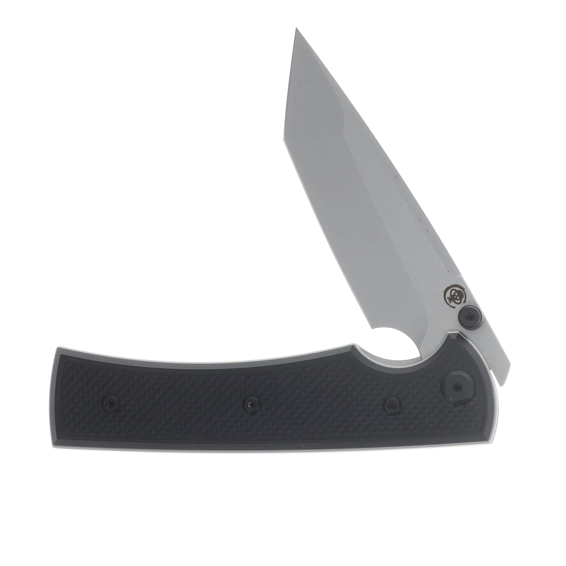 Chaves Blue Label Liberation 229 Linerlock Folder Aluminum Knurled SW Black PVD Black TI SW Tanto CK-2A2-2B9A-2D1-BL View 3