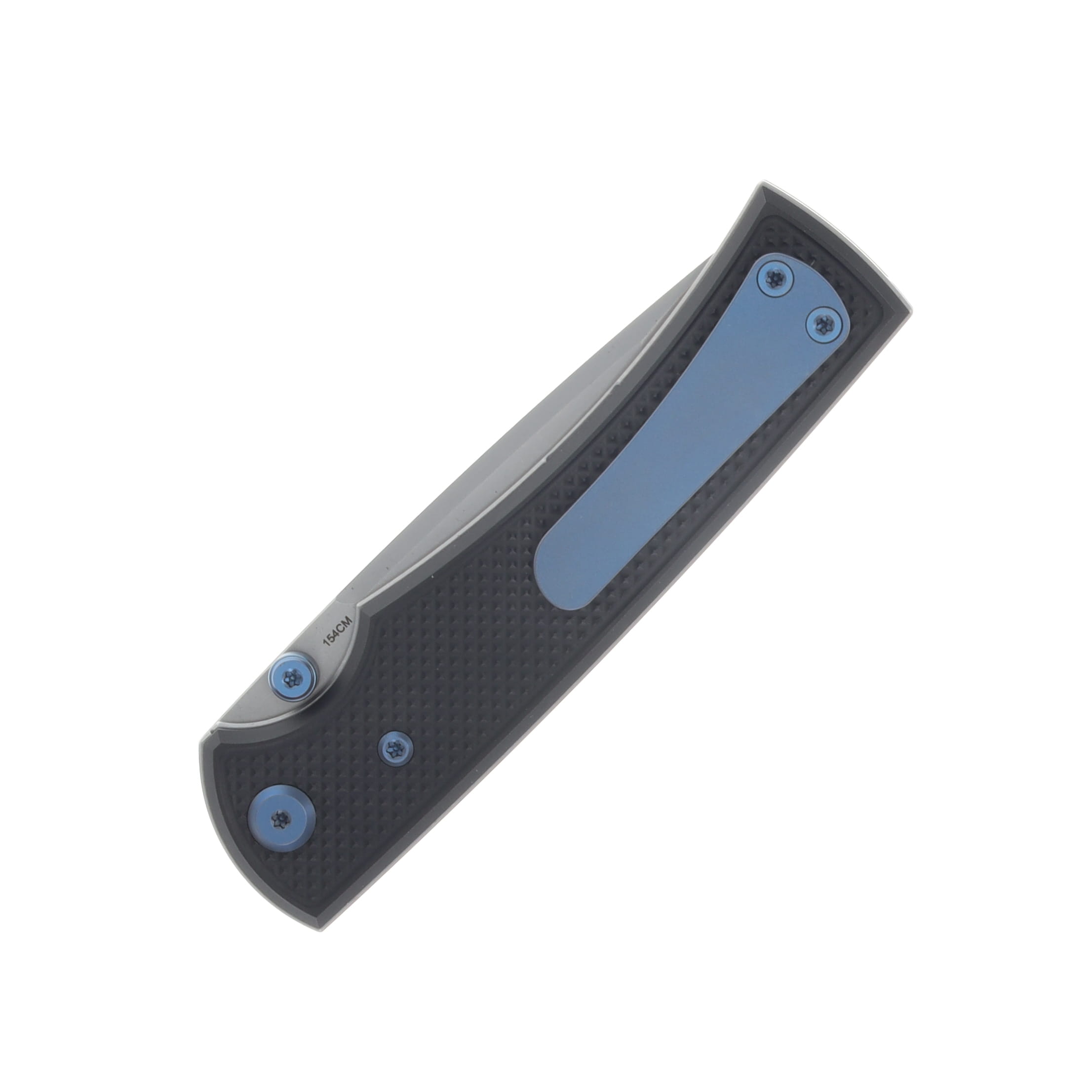 Chaves Blue Label Liberation 229 Linerlock Folder Aluminum Knurled SW Black PVD Blue TI SW Tanto CK-2A2-2B9A-2D1-BLUE View 6