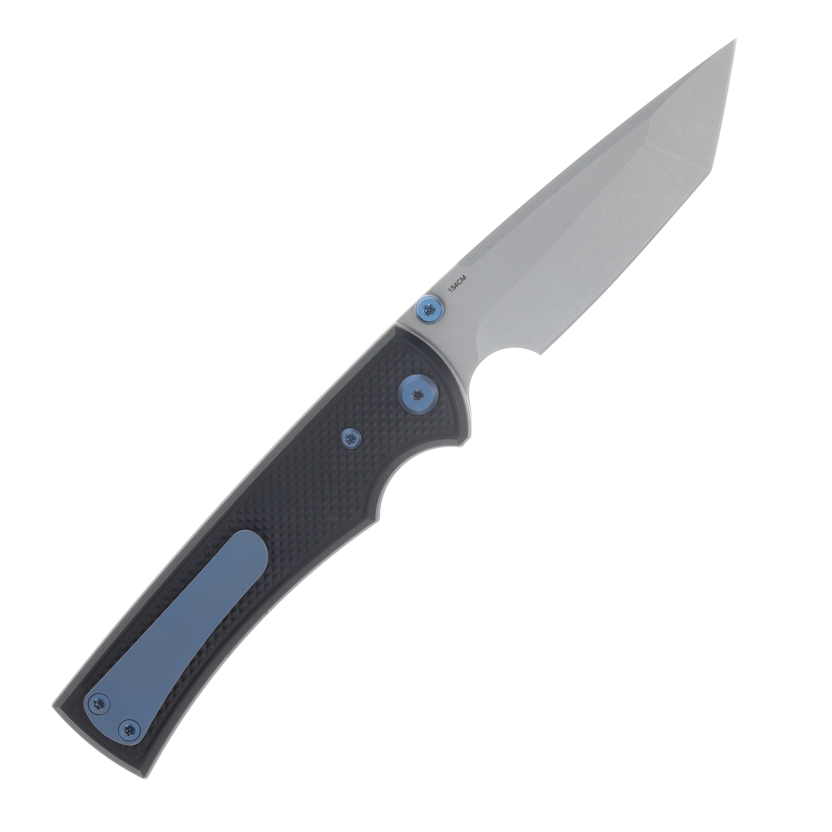 Chaves Blue Label Liberation 229 Linerlock Folder Aluminum Knurled SW Black PVD Blue TI SW Tanto CK-2A2-2B9A-2D1-BLUE View 2