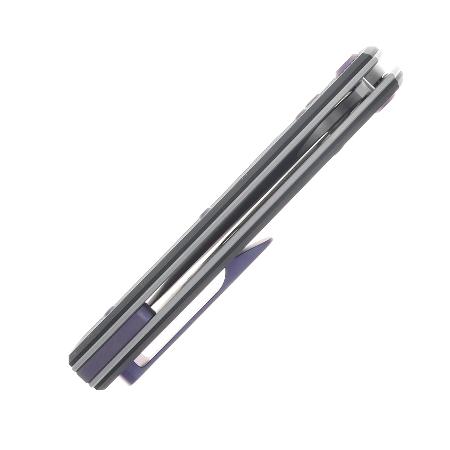 Chaves Blue Label Liberation 229 Linerlock Folder Aluminum Knurled SW Black PVD Purple TI SW Tanto CK-2A2-2B9A-2D1-PRP View 7