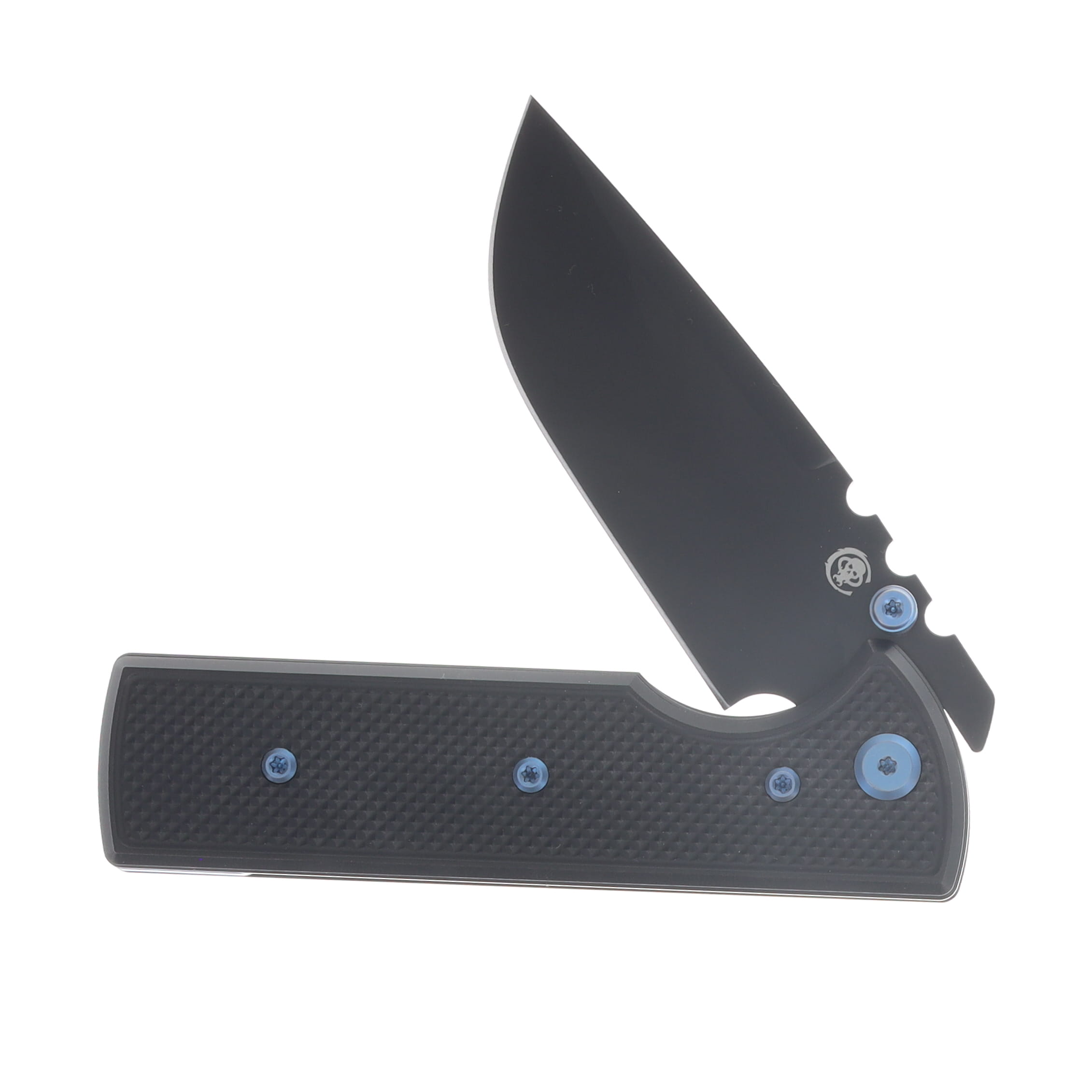 Chaves Blue Label - Aluminum Knurled  Redencion  N.T.A.K.  Black  PVD  Linerlock  Blue  Ti Black  DP CK-1D2-1C9A-2D1-BLUE View 3