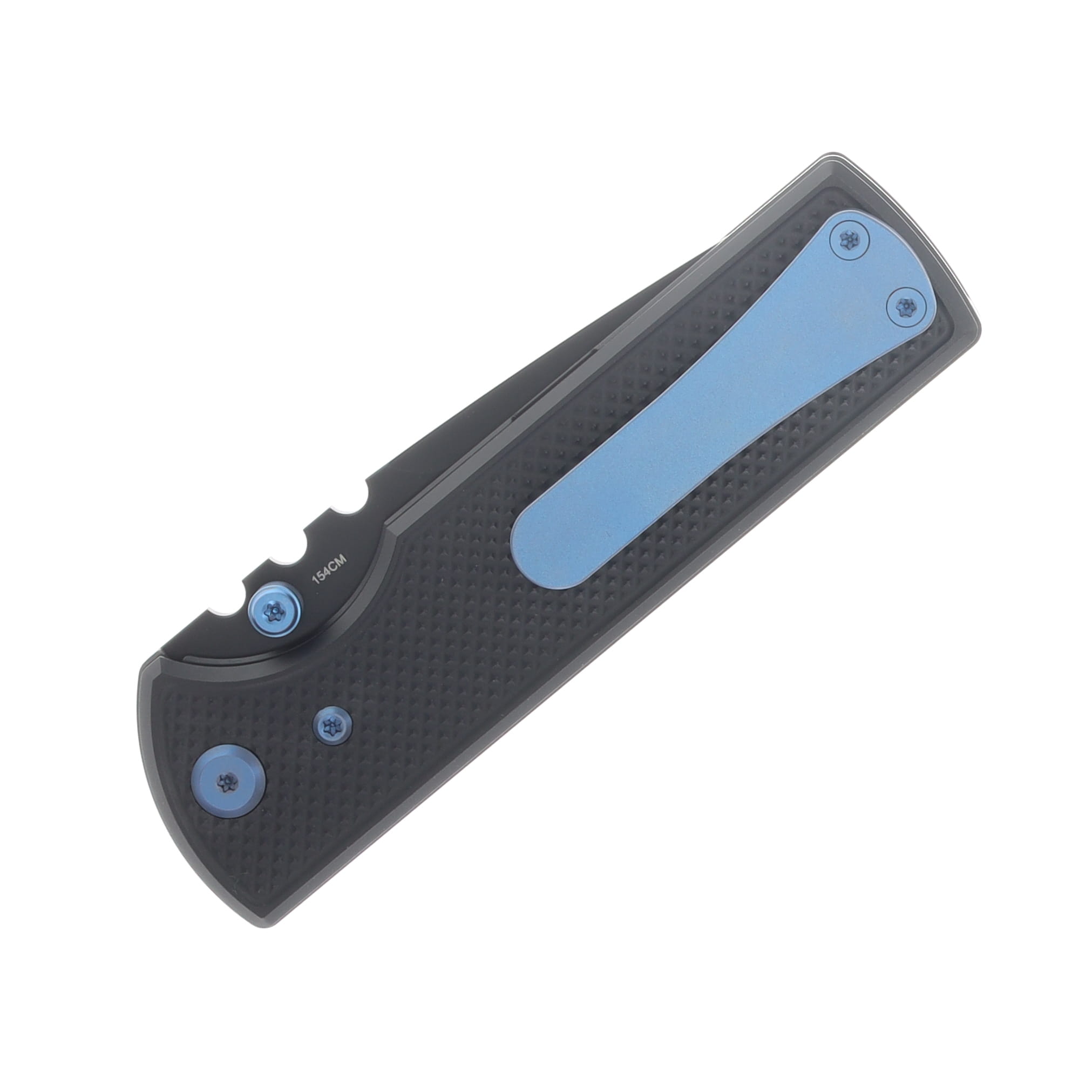 Chaves Blue Label - Aluminum Knurled  Redencion  N.T.A.K  SW  PVD  Linerlock  Blue  Ti Black  Tanto View 6