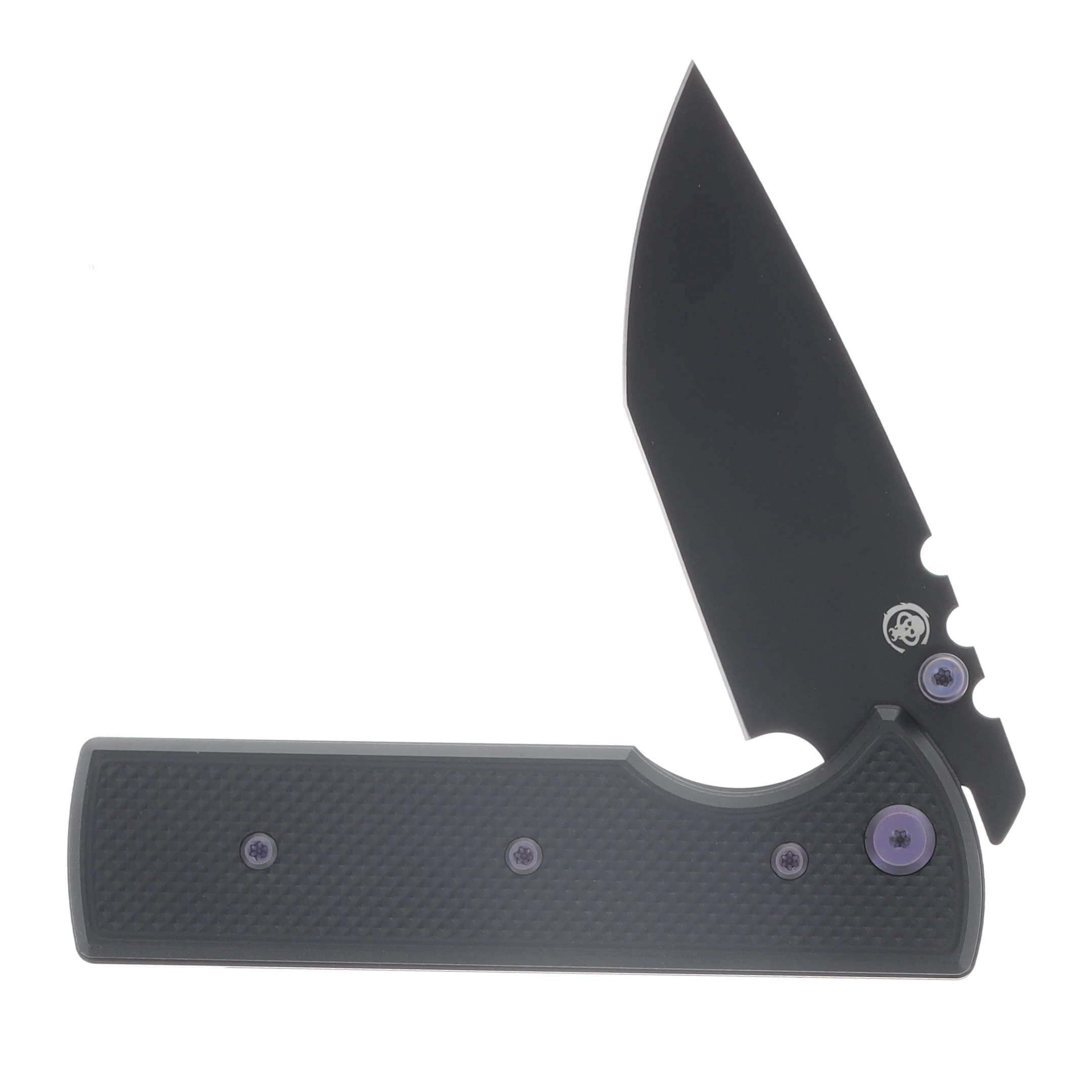 Chaves Blue Label - Aluminum Knurled  Redencion  N.T.A.K  SW  PVD  Linerlock  Purple  Ti Black  Tanto View 3