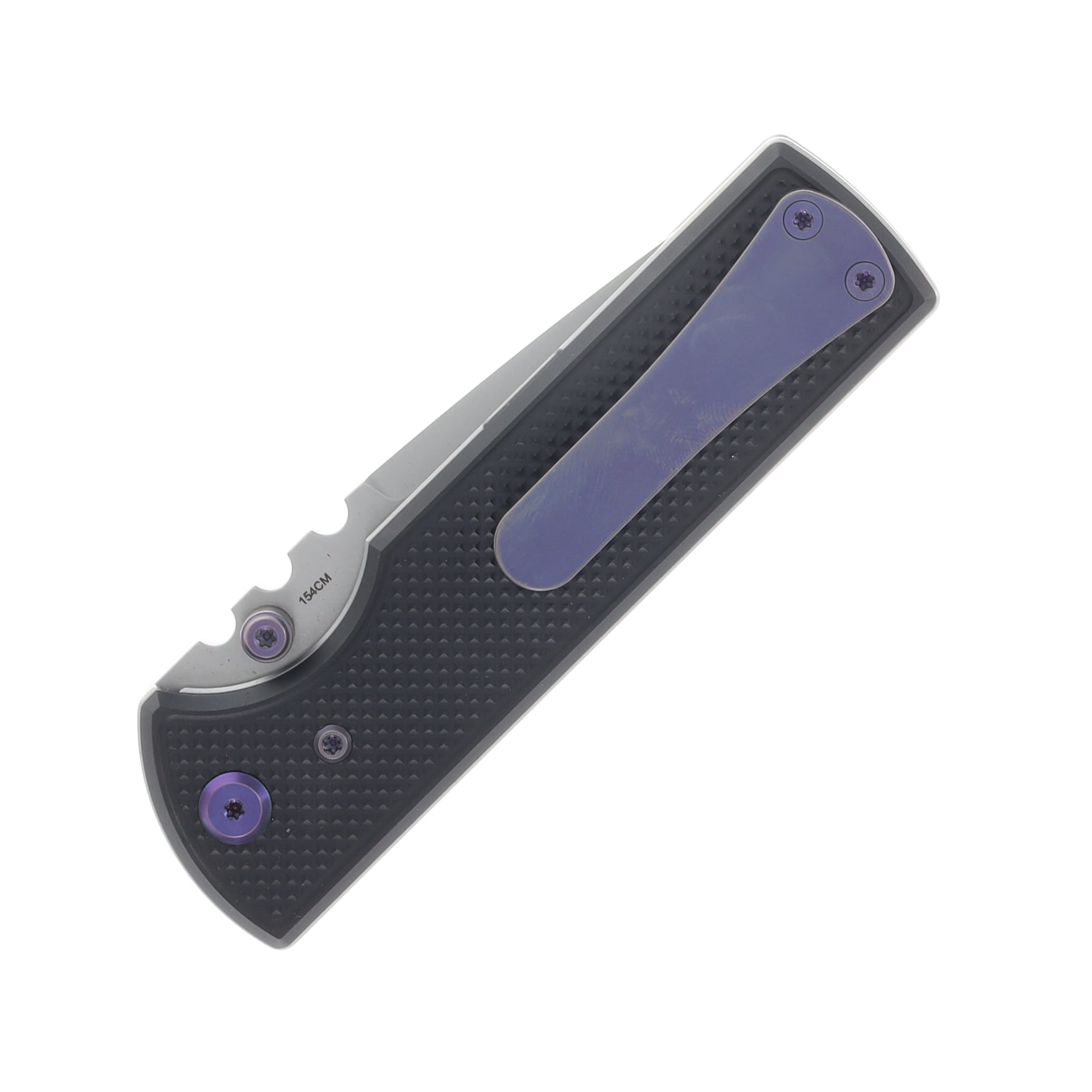 Chaves Blue Label - Aluminum Knurled  Redencion  N.T.A.K  Black  PVD  Linerlock  Purple  Ti SW  DP CK-1D2-1B9A-2D1-PRP View 6