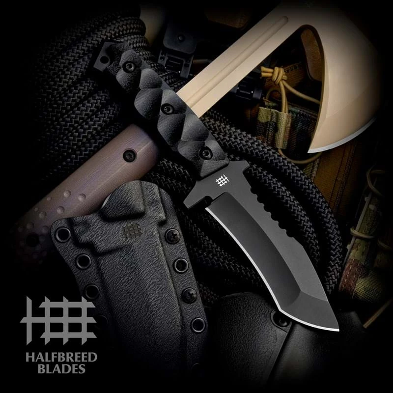 Halfbreed Medium Clearance Knife Gen II Fixed Blade Black Modified Drop Point Recurve K340/Sculpted G-10 MCK02BLKG2K340 View 1