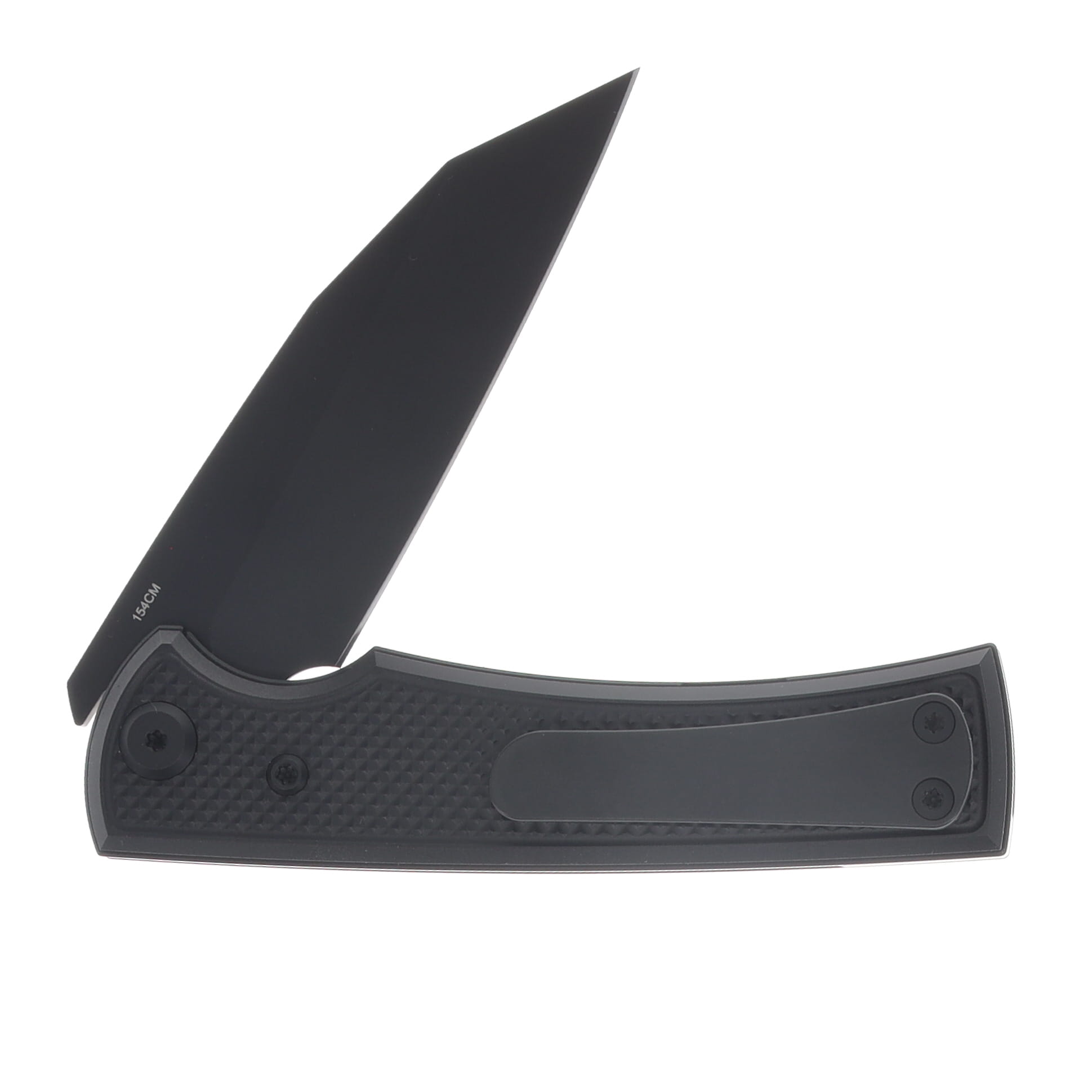 Chaves Blue Label Sangre Street Linerlock PVD Wharncliffe/PVD Knurled Aluminum with Black Accents CK-3B2-3C9A-2D1-BL View 4