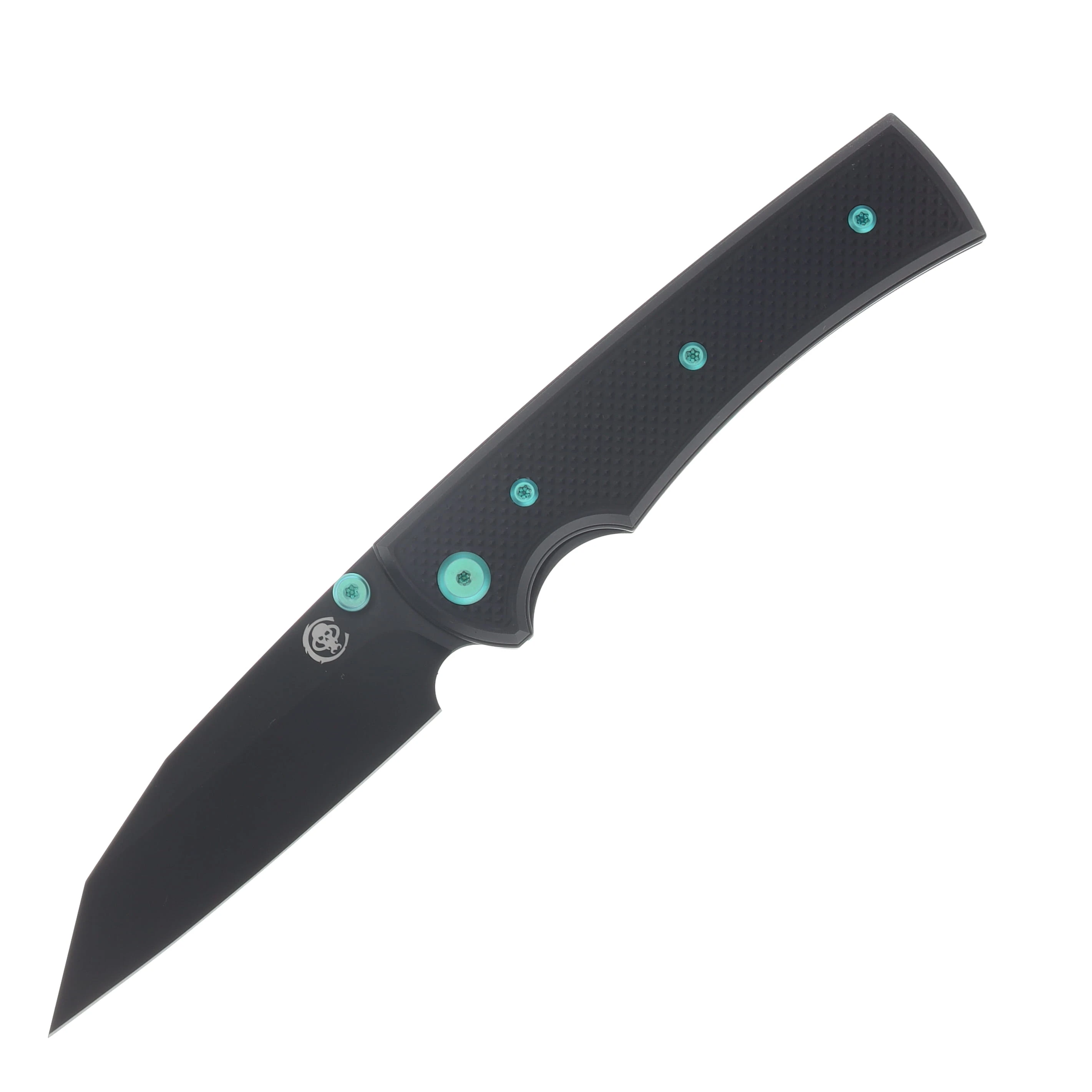Chaves Blue Label Sangre 229 Linerlock Folder Aluminum Knurled Black PVD Green TI Black Wharncliffe CK-3A2-3C9A-2D1-GR View 1
