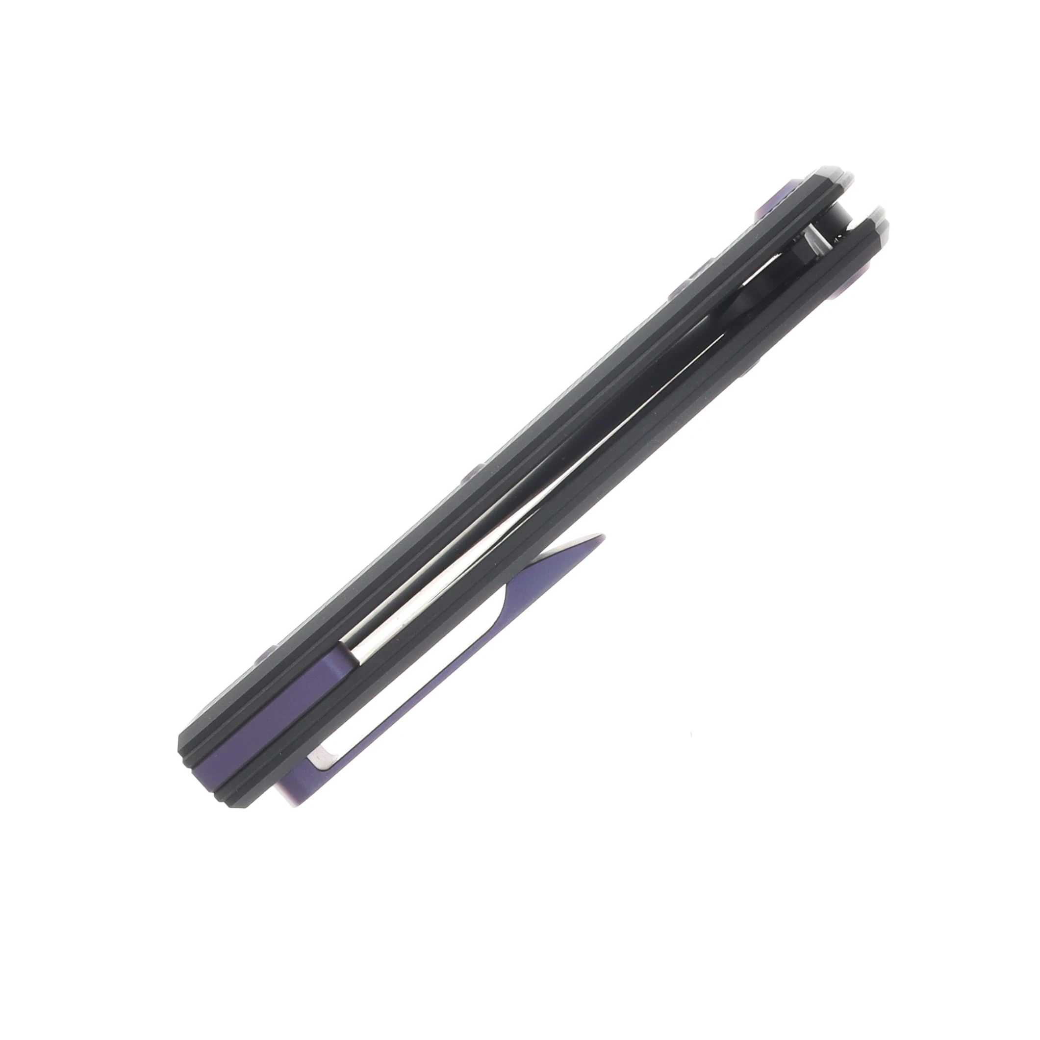 Chaves Blue Label Sangre 229 Linerlock Folder Aluminum Knurled Black PVD Purple TI Black Wharncliffe CK-3A2-3C9A-2D1-PRP View 7