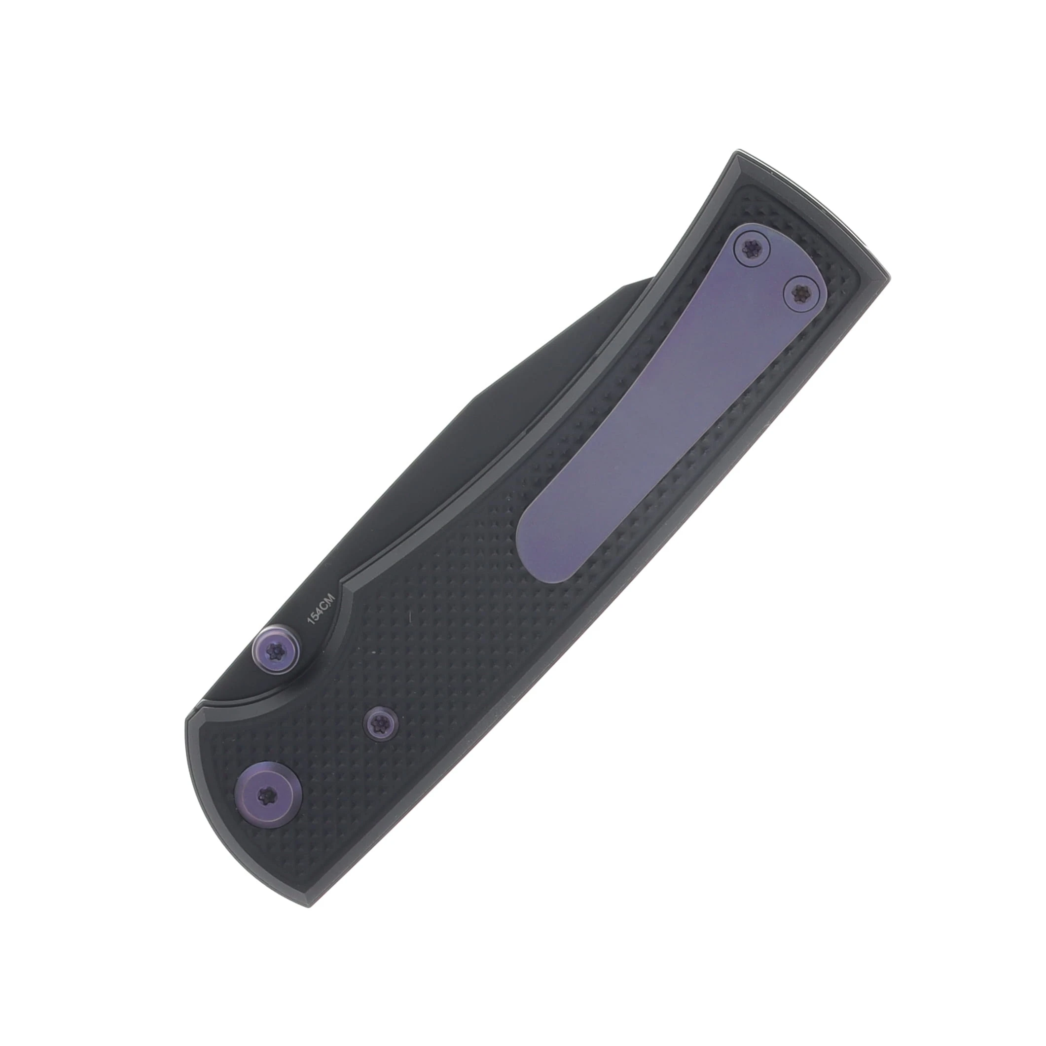 Chaves Blue Label Sangre 229 Linerlock Folder Aluminum Knurled Black PVD Purple TI Black Wharncliffe CK-3A2-3C9A-2D1-PRP View 6