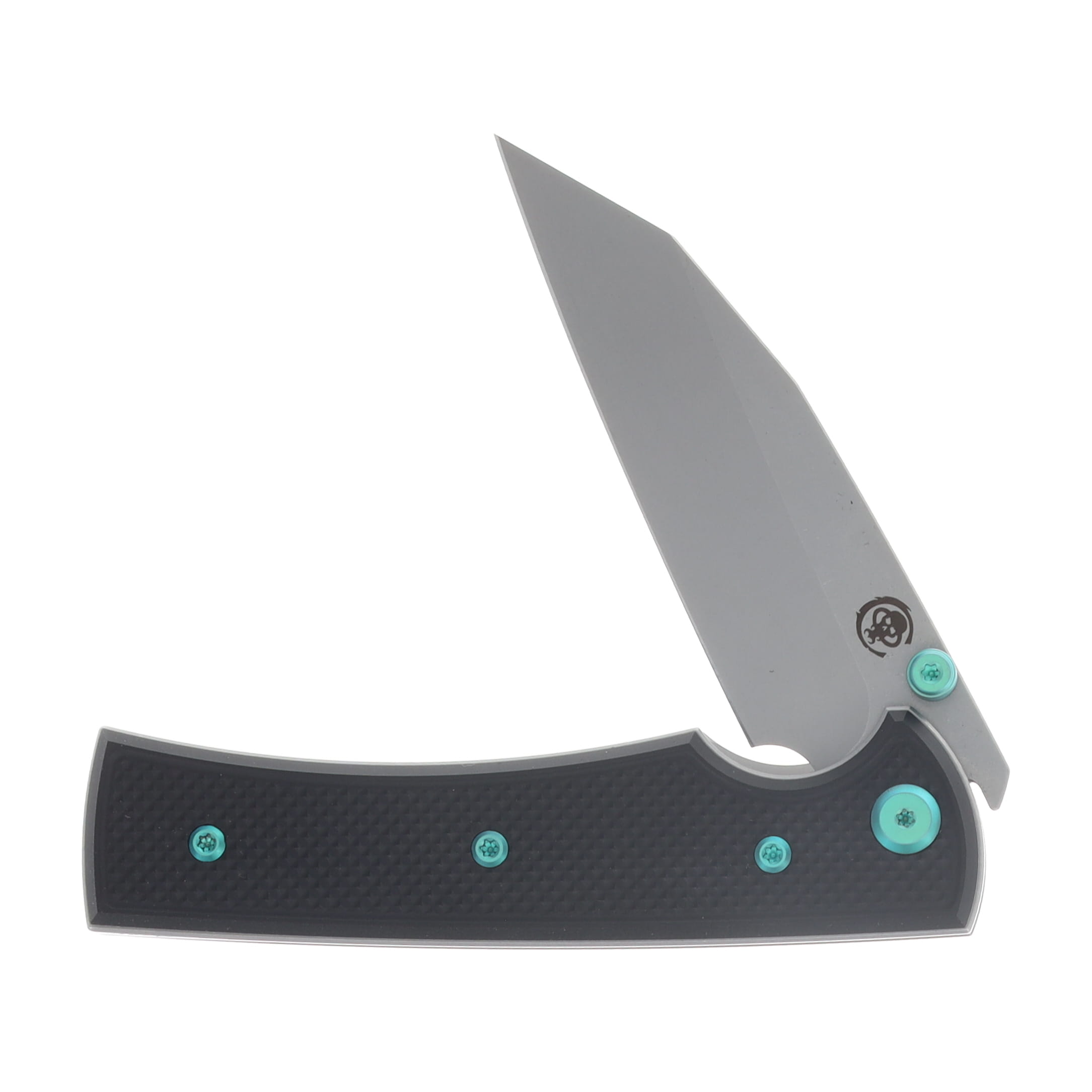 Chaves Blue Label Sangre 229 Linerlock Folder Aluminum Knurled SW Black-Green TI SW Wharncliffe CK-3A2-3B9A-2D1-GR View 3