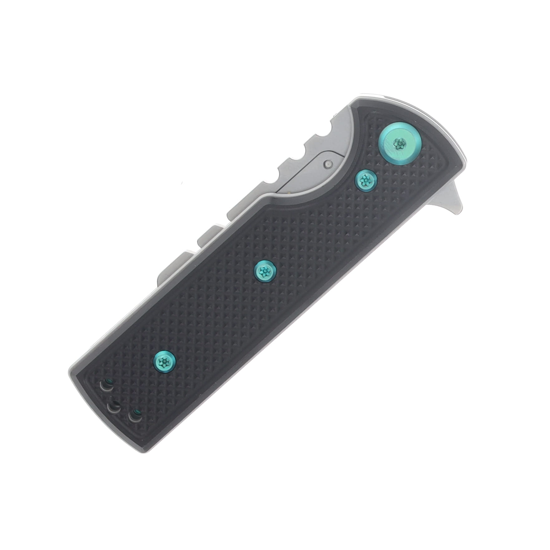 Chaves Blue Label - Aluminum Knurled C.H.U.B.  Flipper  SW  Linerlock  Green  Ti Razor  Blade CK-7C2-5B6B-2D1-GR View 5
