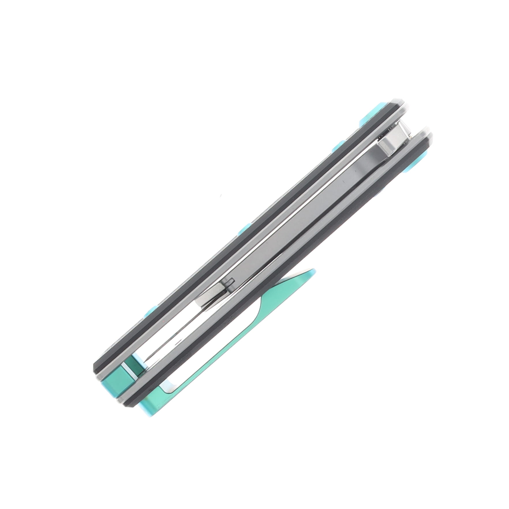 Chaves Blue Label - Aluminum Knurled C.H.U.B.  Flipper  SW  Linerlock  Green  Ti Razor  Blade CK-7C2-5B6B-2D1-GR View 7