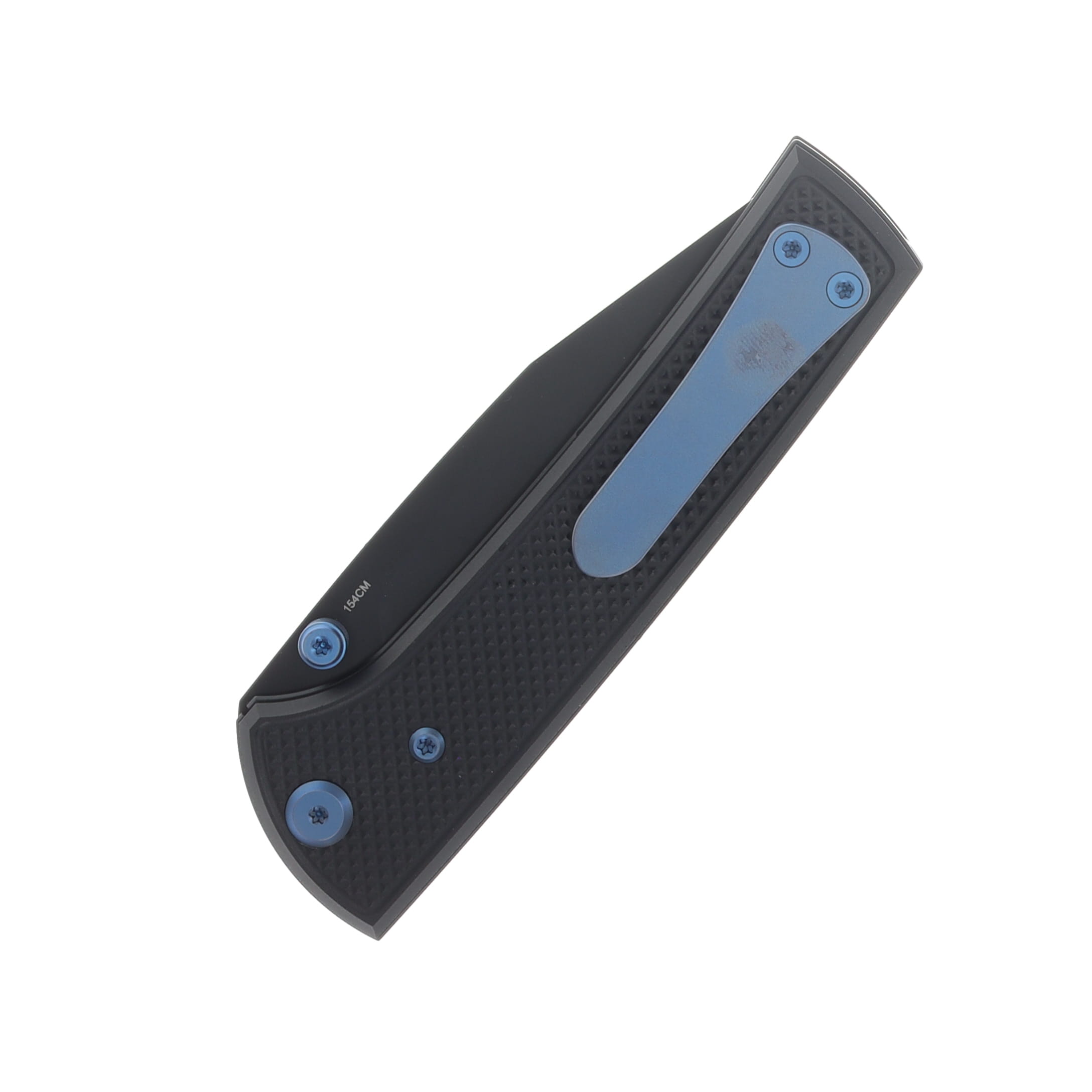 Chaves Blue Label - Aluminum Knurled Scapegoat  229   Black  PVD  Linerlock  Blue  Ti Black  Spearpoint CK-4A2-10C9A-2D1-BLUE View 6
