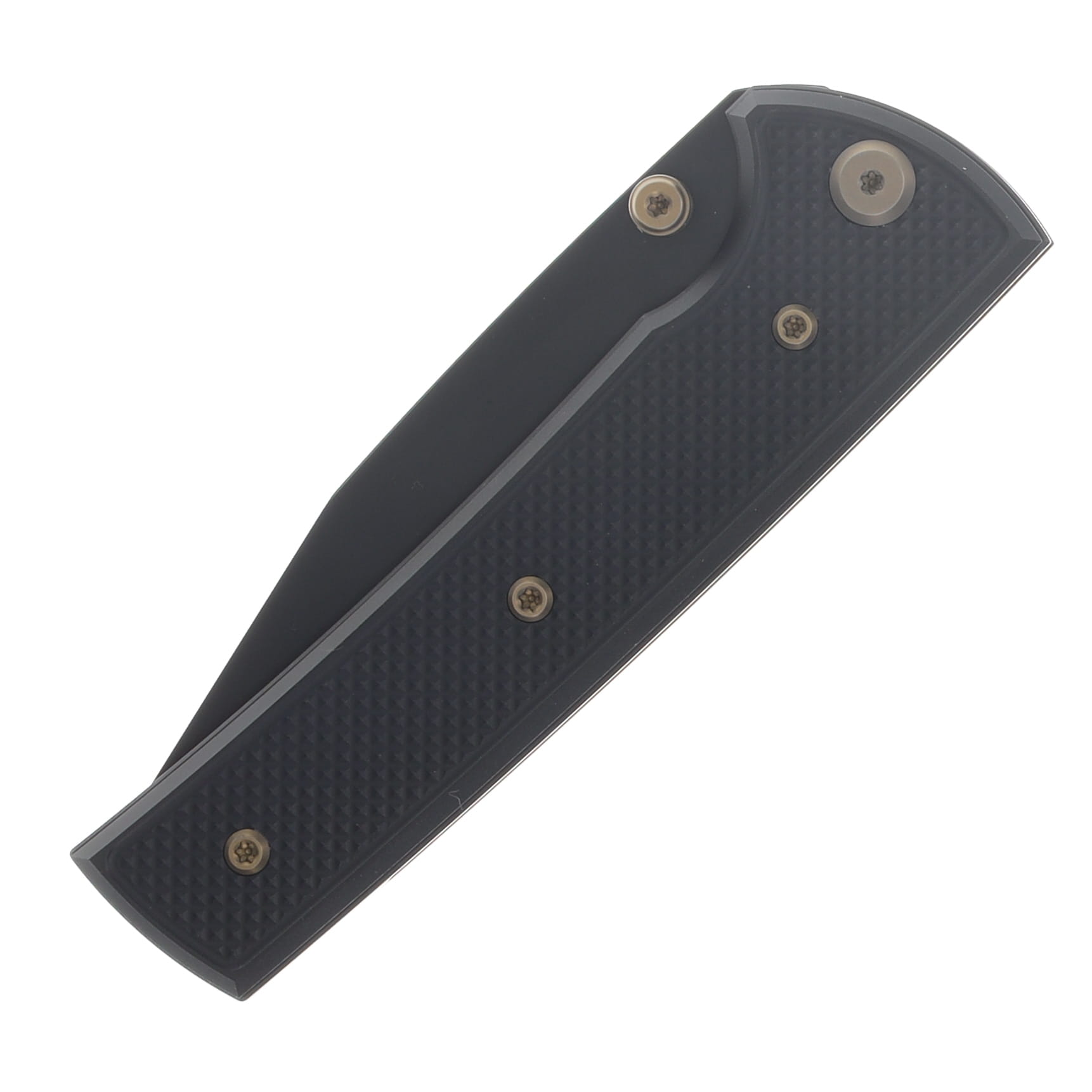 Chaves Blue Label - Aluminum Knurled Scapegoat  229  Black  PVD  Linerlock  Bronze  Ti Black  Spearpoint CK-4A2-10C9A-2D1-BR View 5