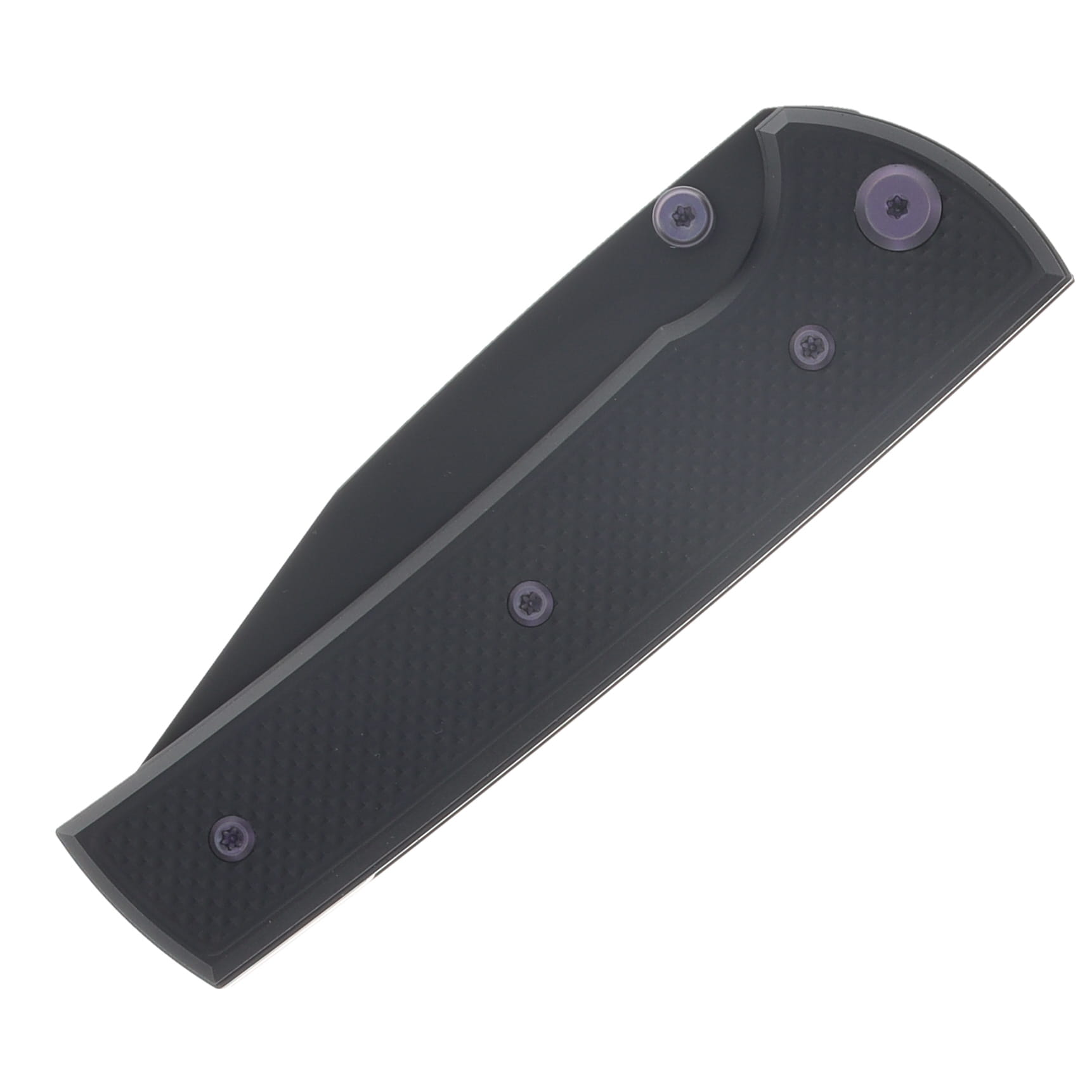Chaves Blue Label - Aluminum Knurled Scapegoat  229  Black  PVD  Linerlock  Purple  Ti Black  Spearpoint CK-4A2-10C9A-2D1-PRP View 6