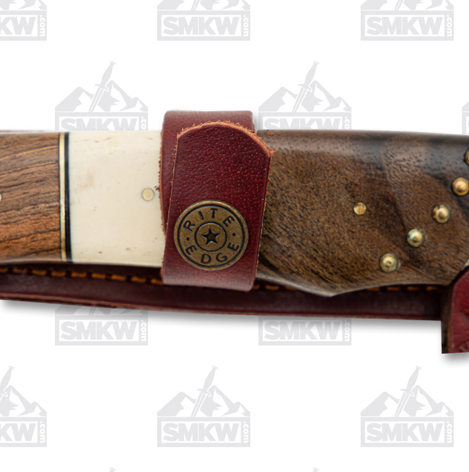 Szco Damascus Short Sword 15In. Walnut and Bone DM5017 View 9