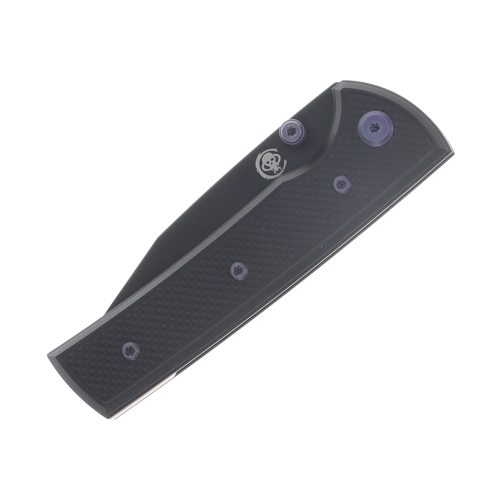 Chaves Blue Label - Aluminum Knurled Scapegoat  Street  Black  PVD  Linerlock  Purple  Ti Black  Spearpoint View 5