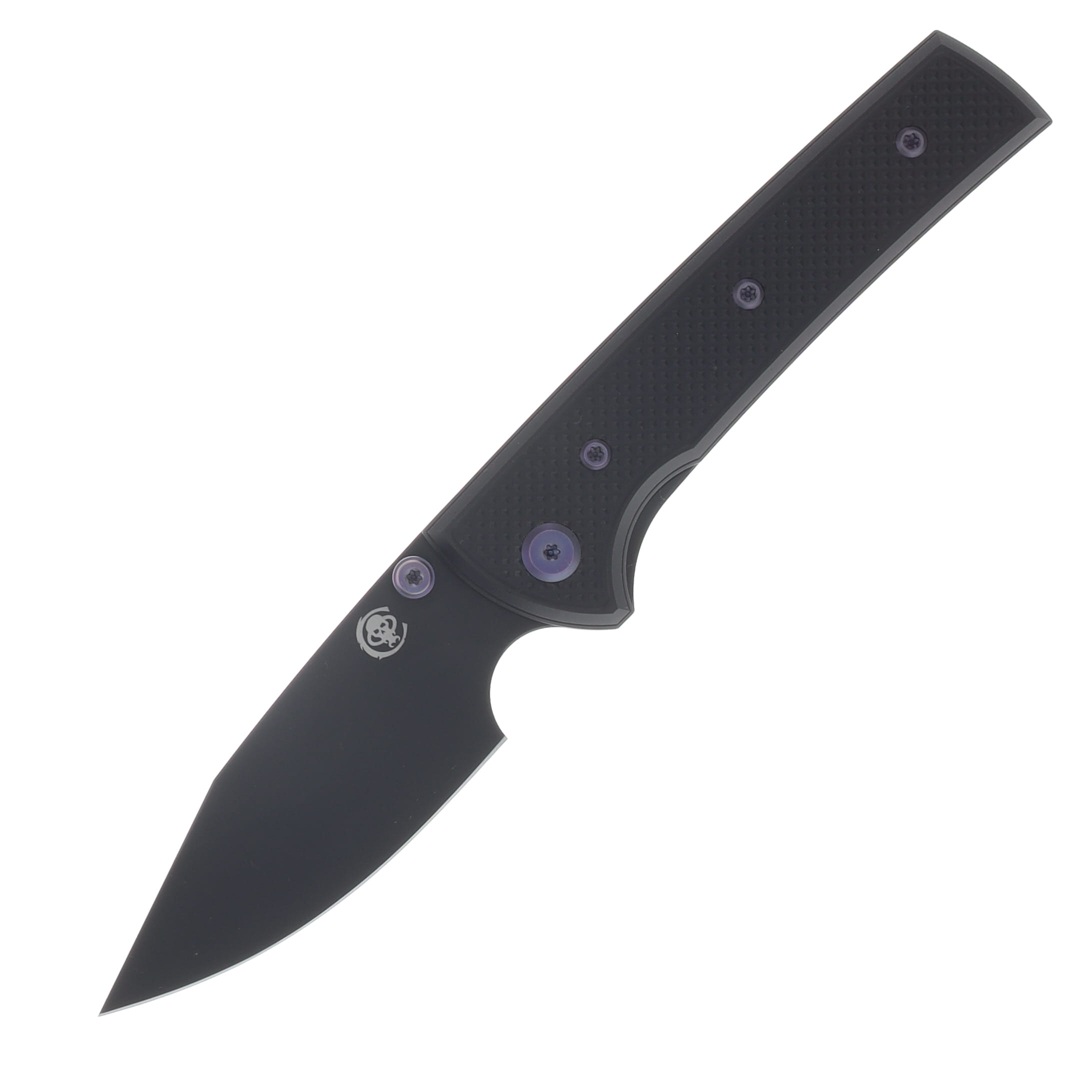 Chaves Blue Label - Aluminum Knurled Scapegoat  Street  Black  PVD  Linerlock  Purple  Ti Black  Spearpoint View 1