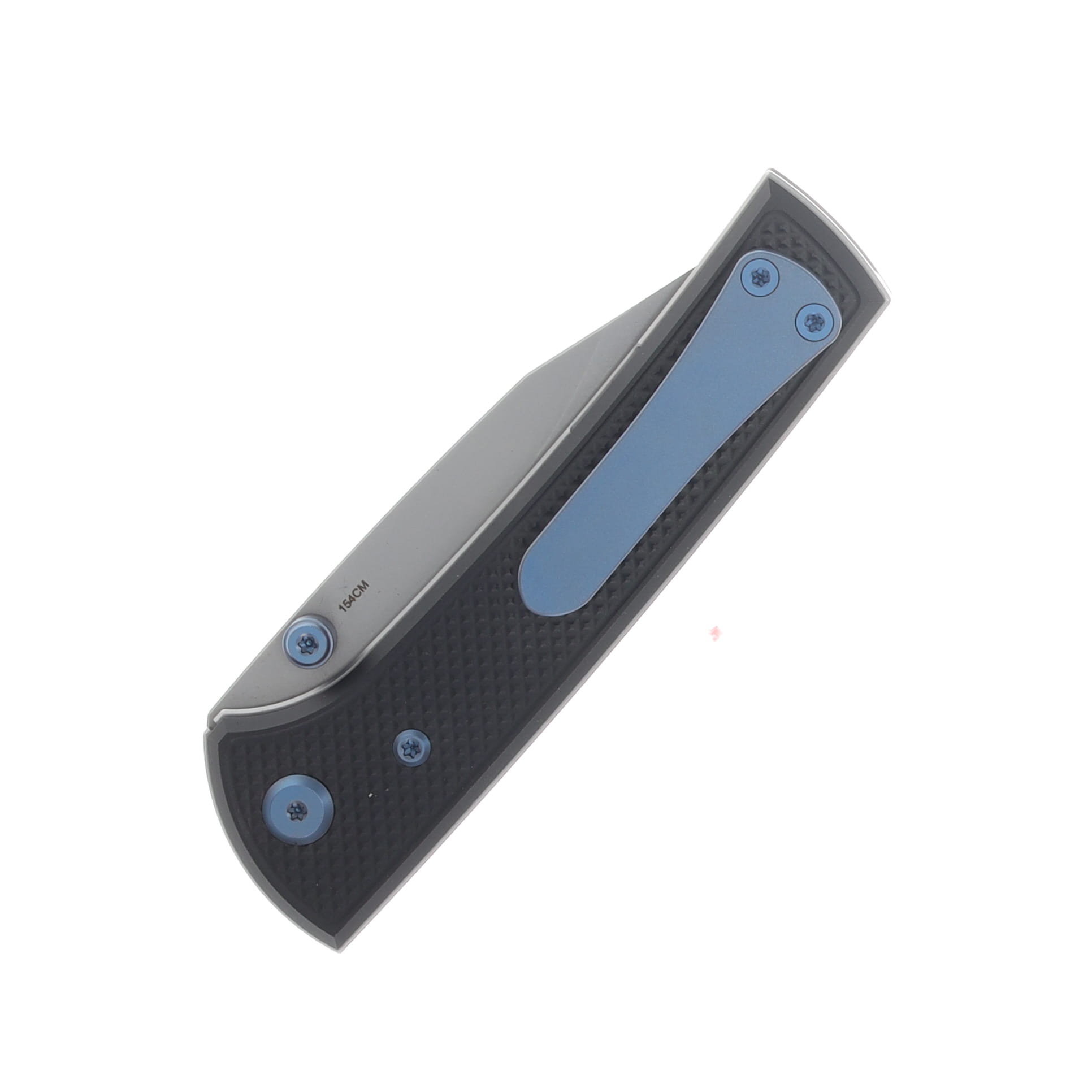 Chaves Blue Label - Aluminum Knurled Scapegoat  Street  SW  Linerlock  Blue  Ti SW  Spearpoint CK-4B2-10B9A-2D1-BLUE View 6