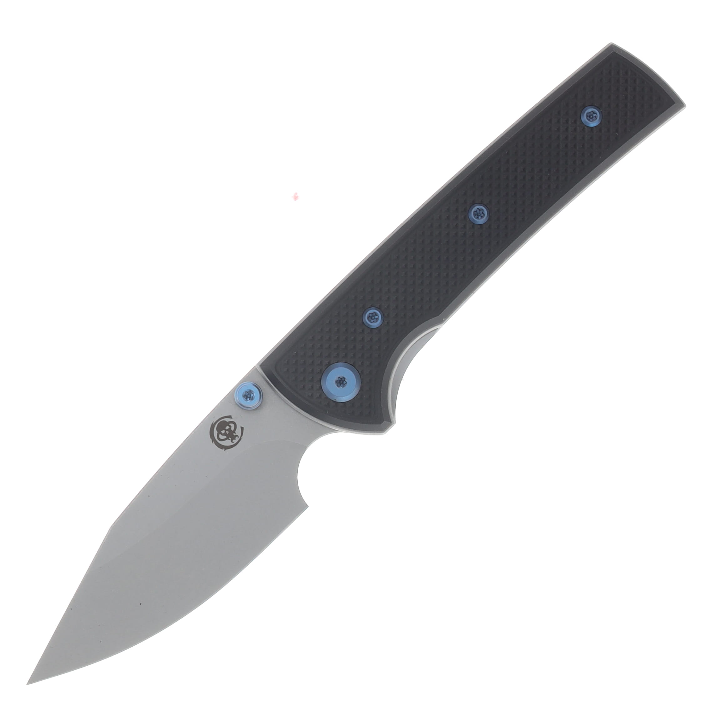 Chaves Blue Label - Aluminum Knurled Scapegoat  Street  SW  Linerlock  Blue  Ti SW  Spearpoint CK-4B2-10B9A-2D1-BLUE View 1