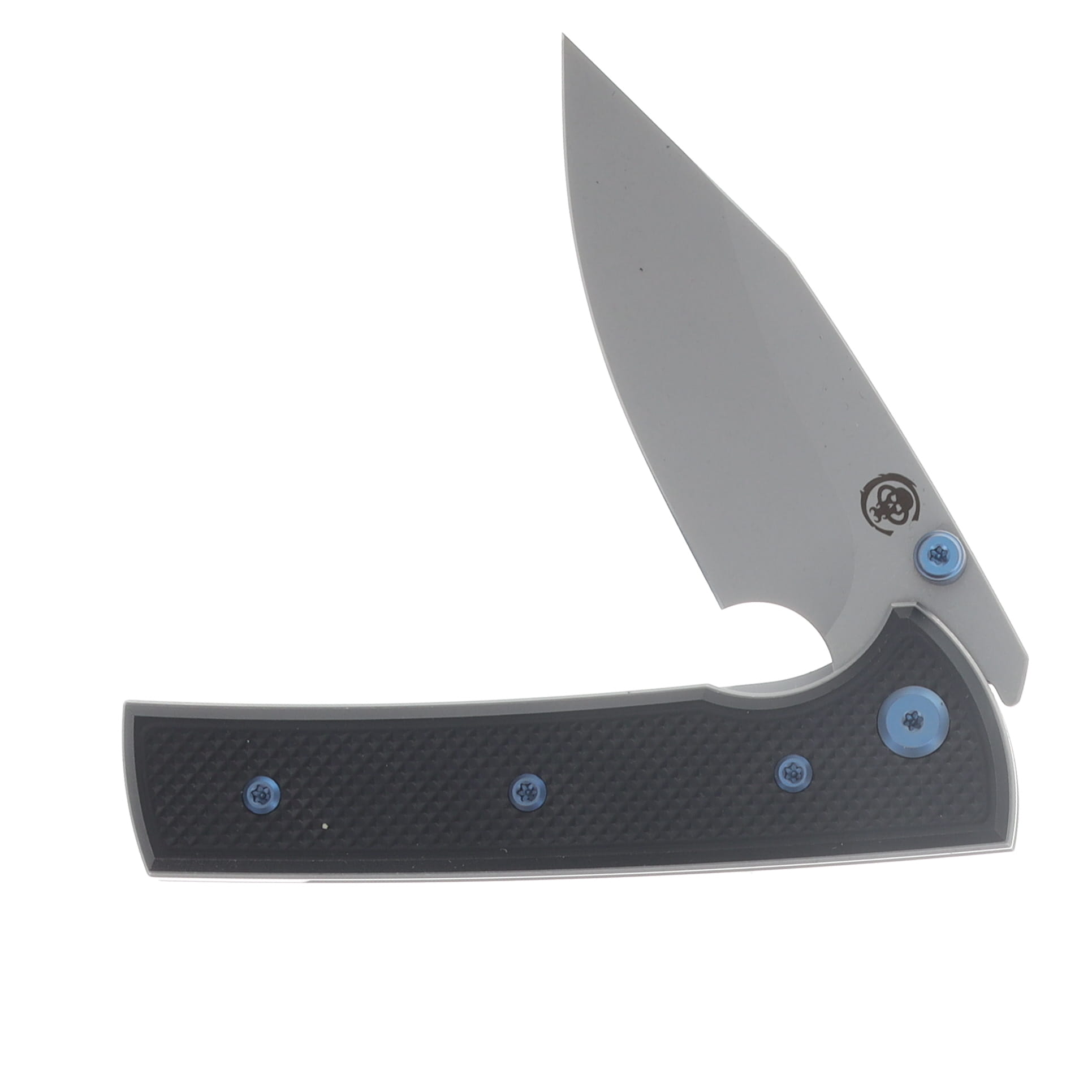 Chaves Blue Label - Aluminum Knurled Scapegoat  Street  SW  Linerlock  Blue  Ti SW  Spearpoint CK-4B2-10B9A-2D1-BLUE View 3