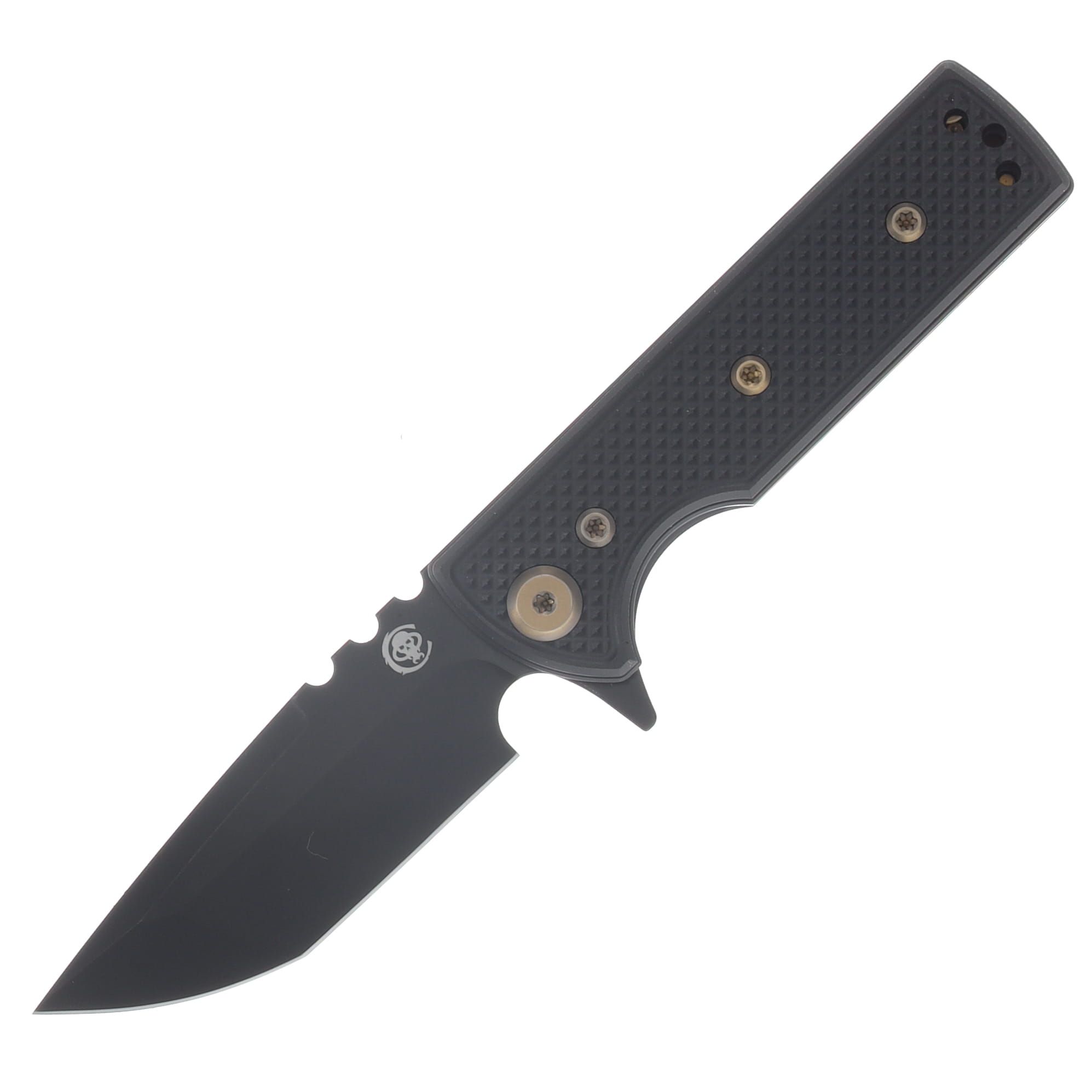 Chaves Blue Label Redencion TAK Linerlock PVD Tanto/PVD Knurled Aluminum with Bronze Accents CK-1C2-2C9A-2D1-BR View 1