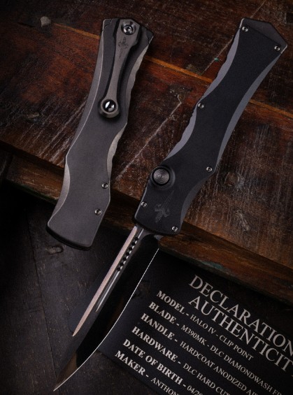 Microtech Halo IV OTF Auto Clip Point Marfione Select DLC Apocalyptic Finish Hardcoat Anodized Alloy DLC Apocalyptic Finish Stainless AUMT11501DLCTMS1 View 10