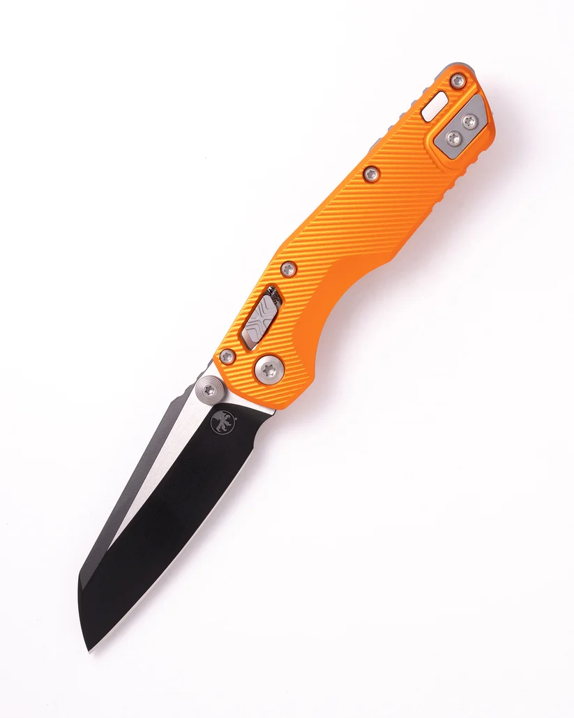 Microtech MSI Mini RAM-LOK Folder S/E Black Standard Fluted Aluminum Orange MT210M1FLOR View 1