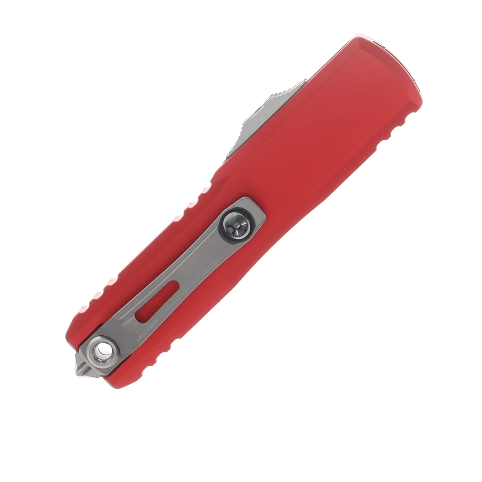 Microtech UTX-85 GEN IV OTF Auto D/E Stonewash Part Serrate Red AUMT1232411RD View 4
