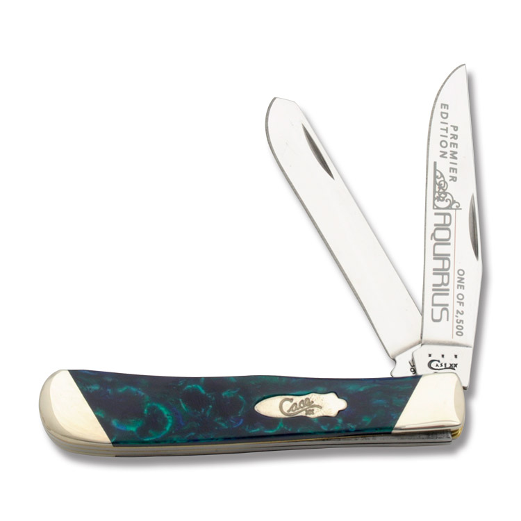Case Slant Bolster Aquarius Corelon Trapper Folding Knife CAS9254AQ View 1