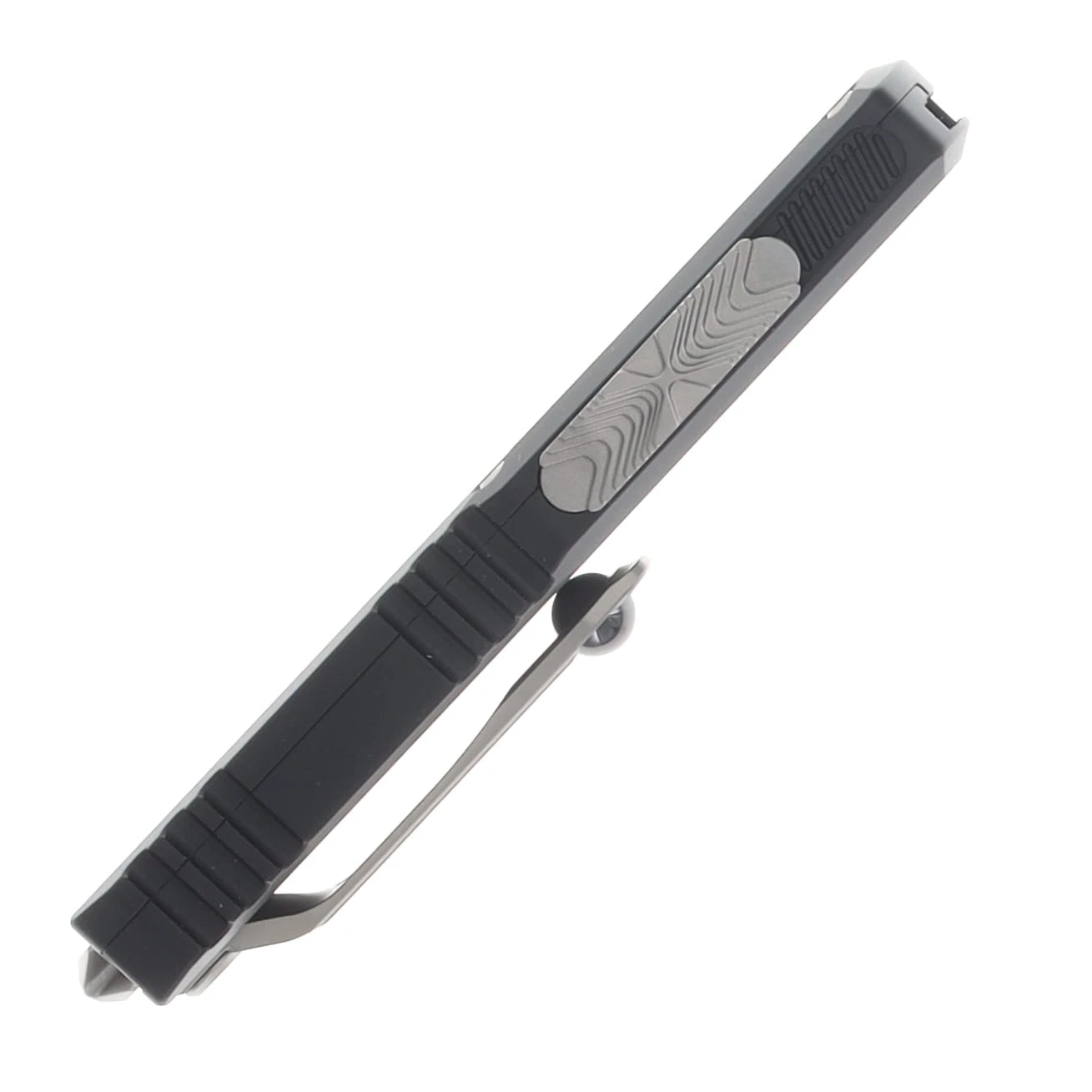 Microtech UTX-85 OTF Auto D/E Satin Full Serrate Black 6061 T6 Aluminum AUMT123246 View 5