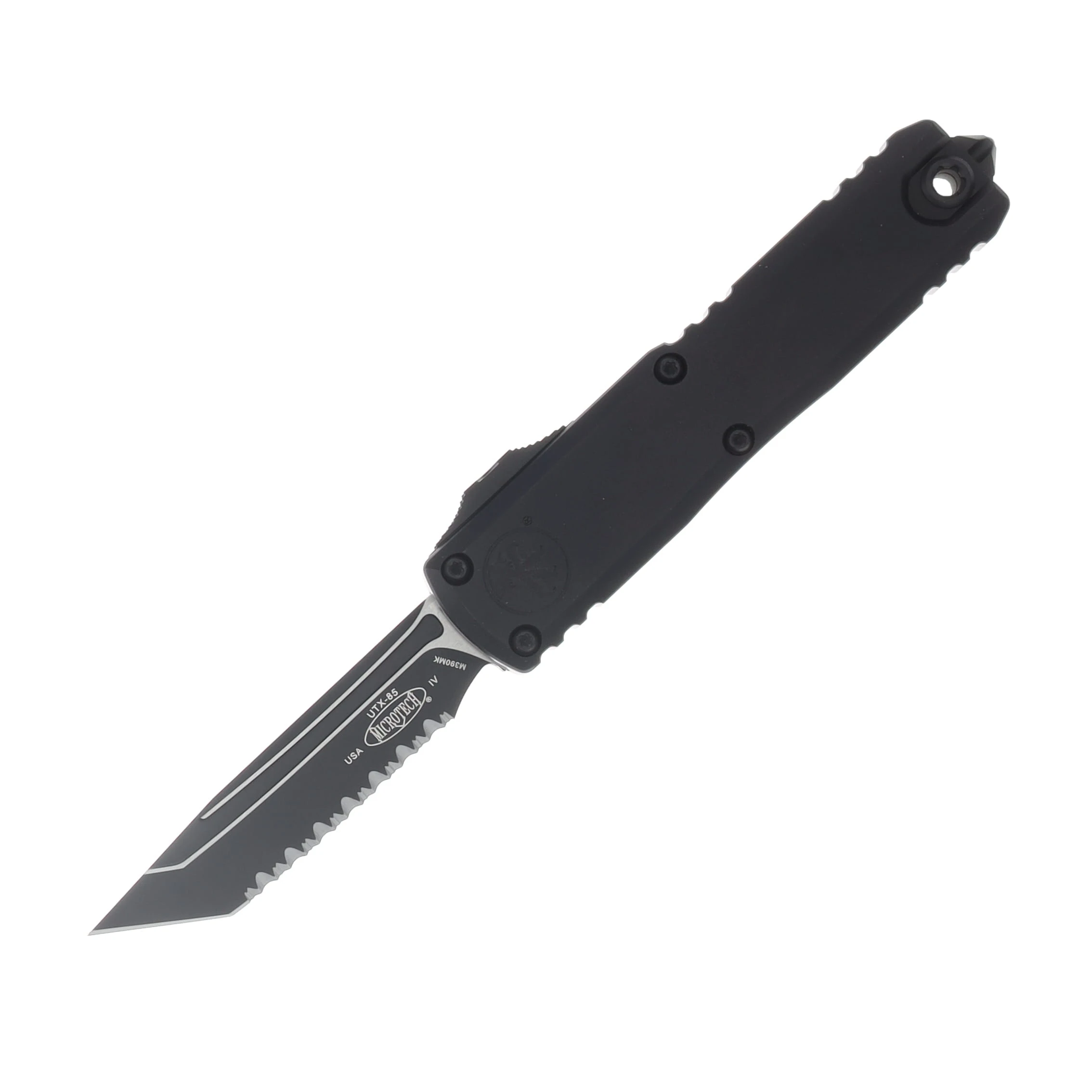 Microtech UTX-85 GEN IV OTF Auto T/E Full Serrate Black Tactical AUMT123343T View 1